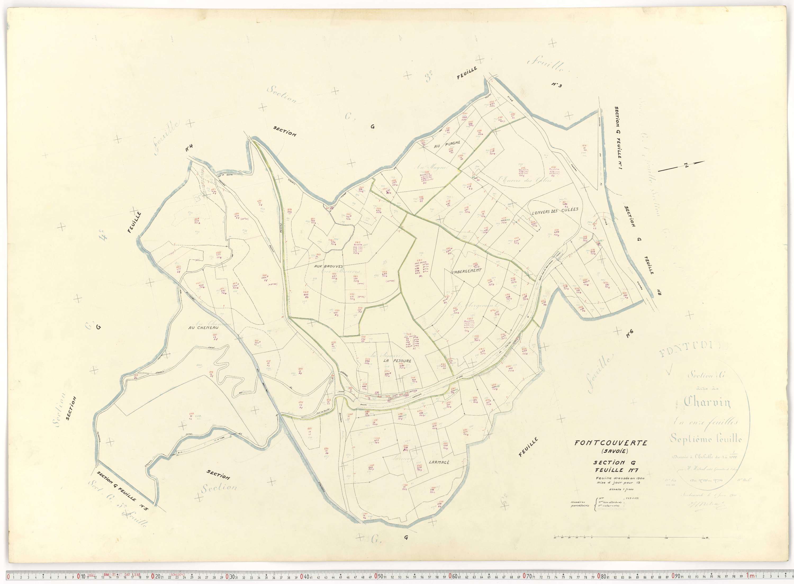 Fontcouverte-la-Toussuire - Plans cadastraux du cadastre rénové.