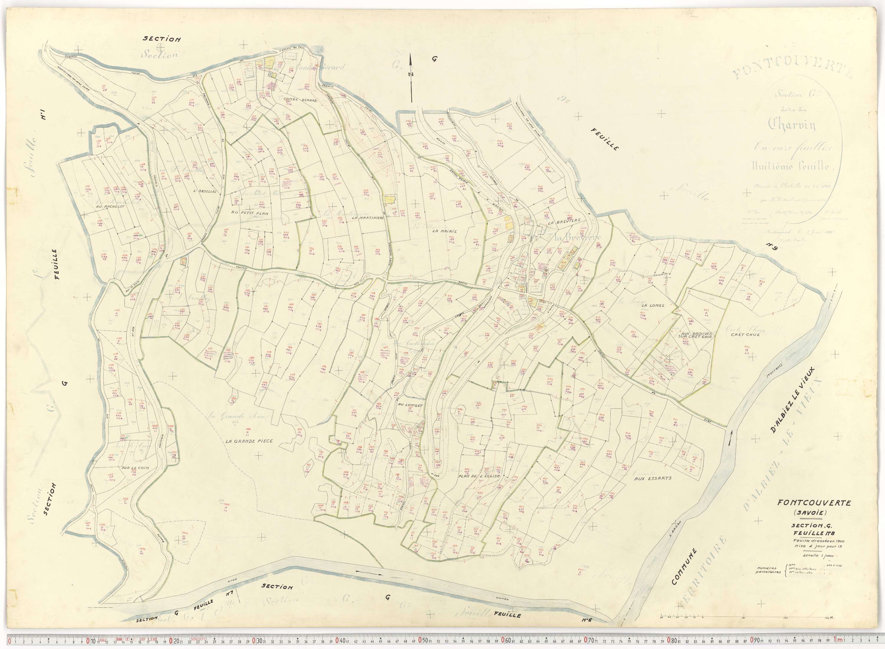 Fontcouverte-la-Toussuire - Plans cadastraux du cadastre rénové.