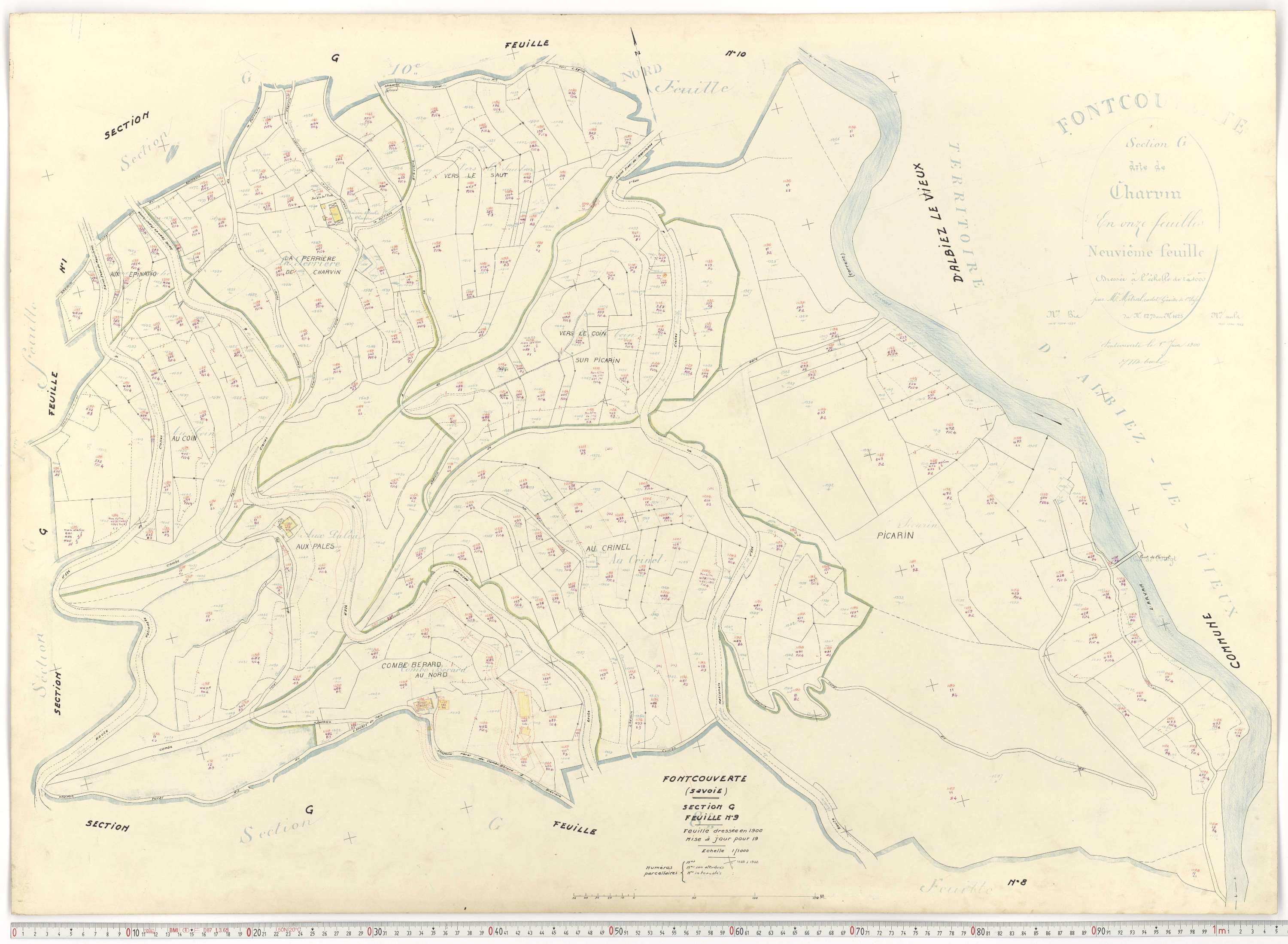Fontcouverte-la-Toussuire - Plans cadastraux du cadastre rénové.