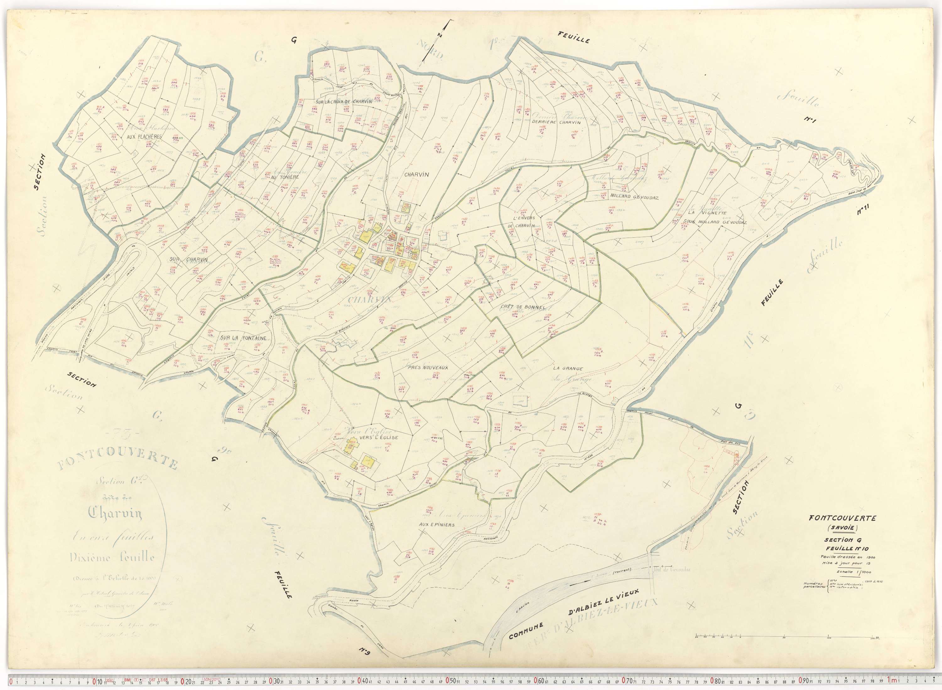 Fontcouverte-la-Toussuire - Plans cadastraux du cadastre rénové.