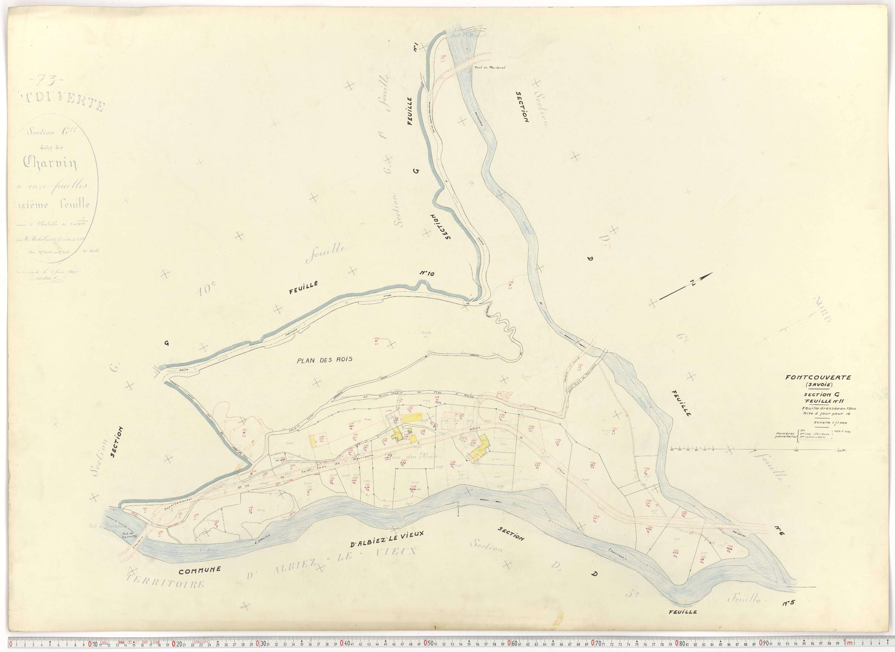 Fontcouverte-la-Toussuire - Plans cadastraux du cadastre rénové.
