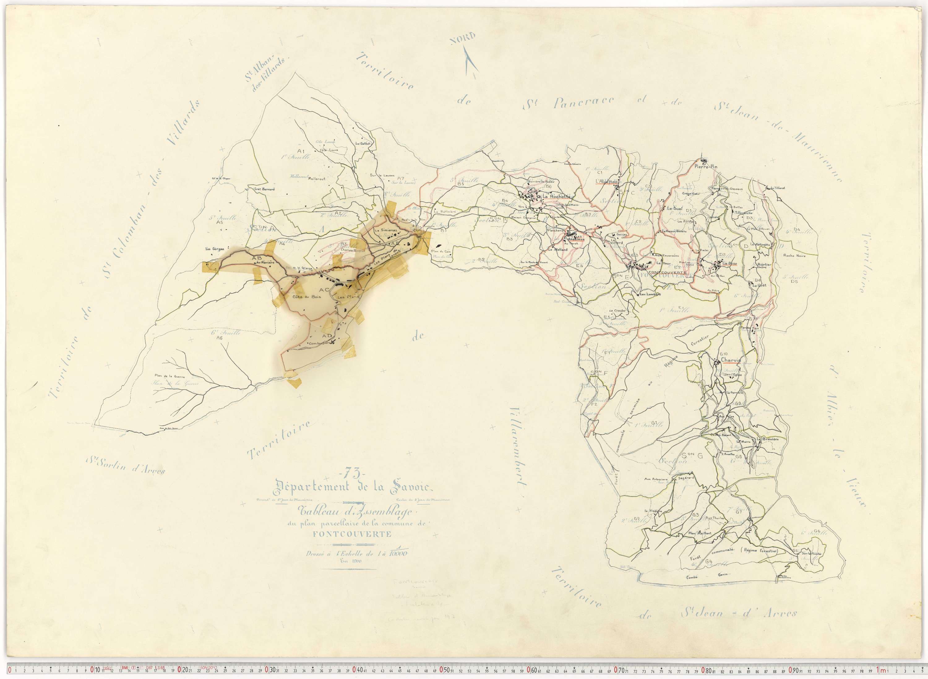Fontcouverte-la-Toussuire - Plans cadastraux du cadastre rénové.