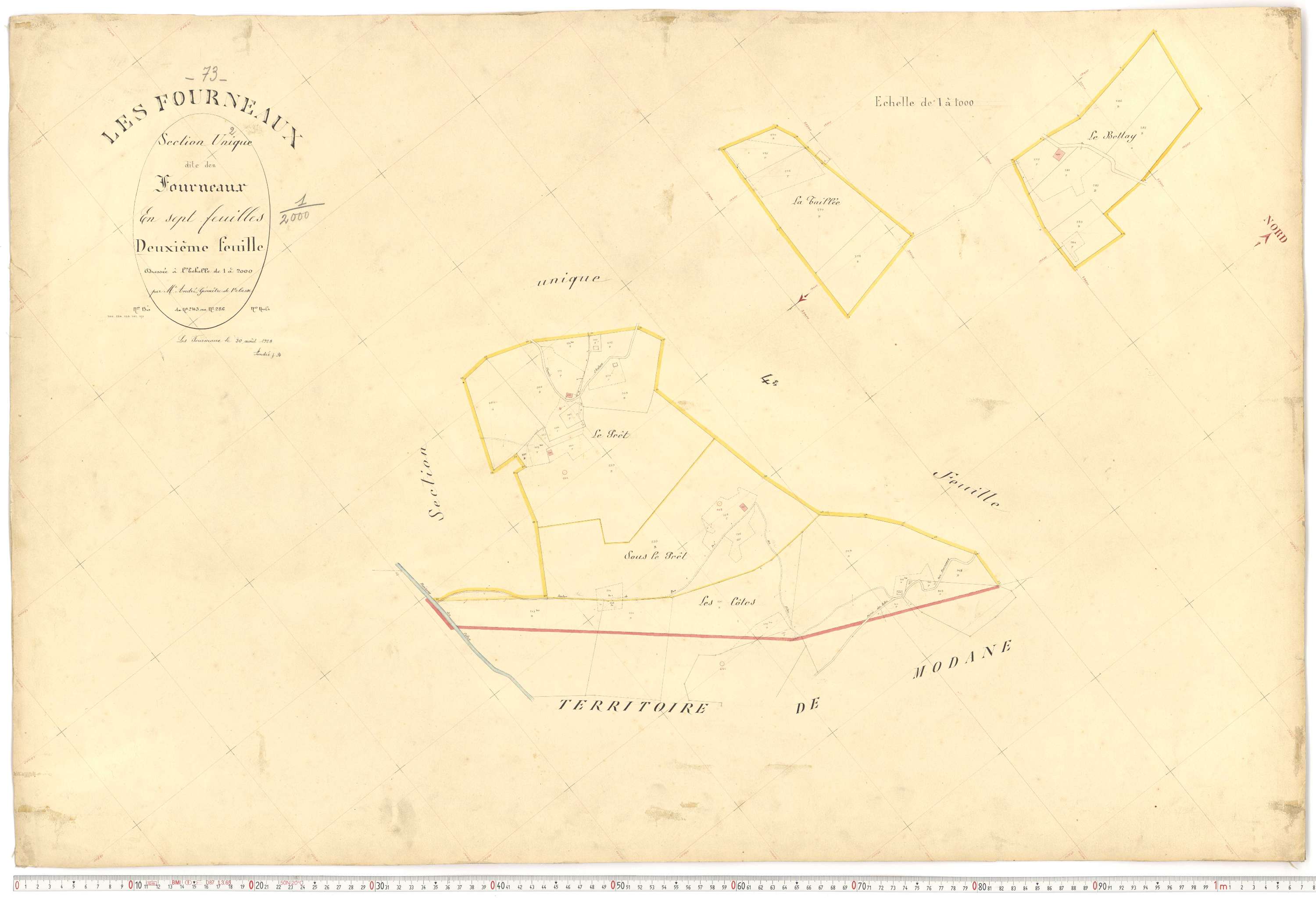 Fourneaux - Plans cadastraux du premier cadastre français.