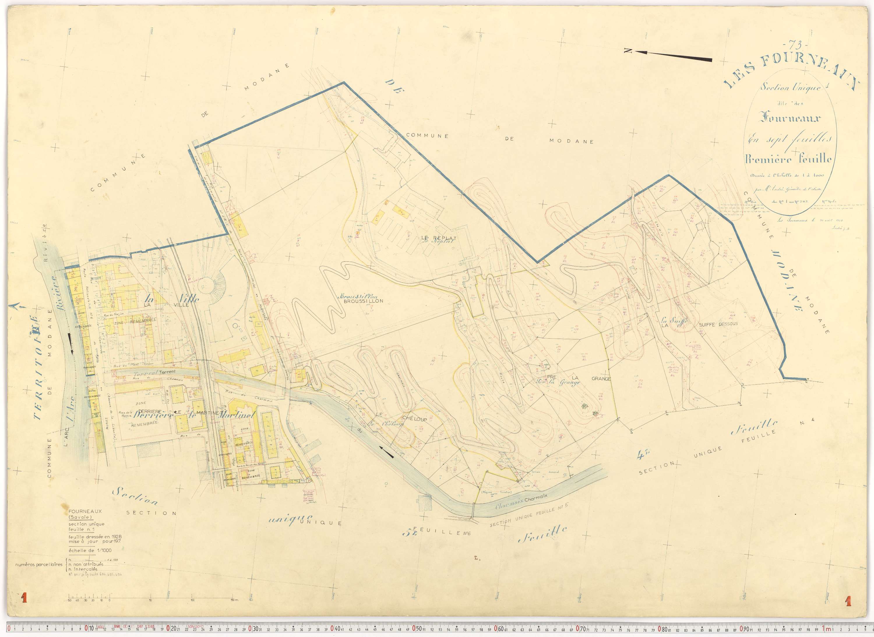 Fourneaux - Plans cadastraux du cadastre rénové.