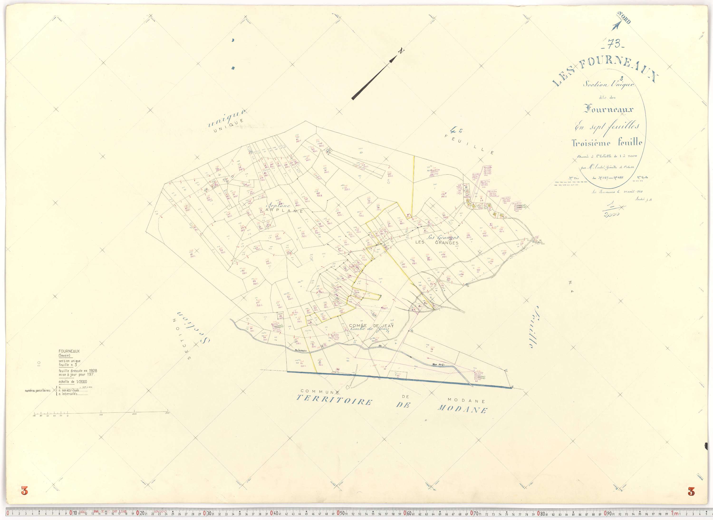 Fourneaux - Plans cadastraux du cadastre rénové.