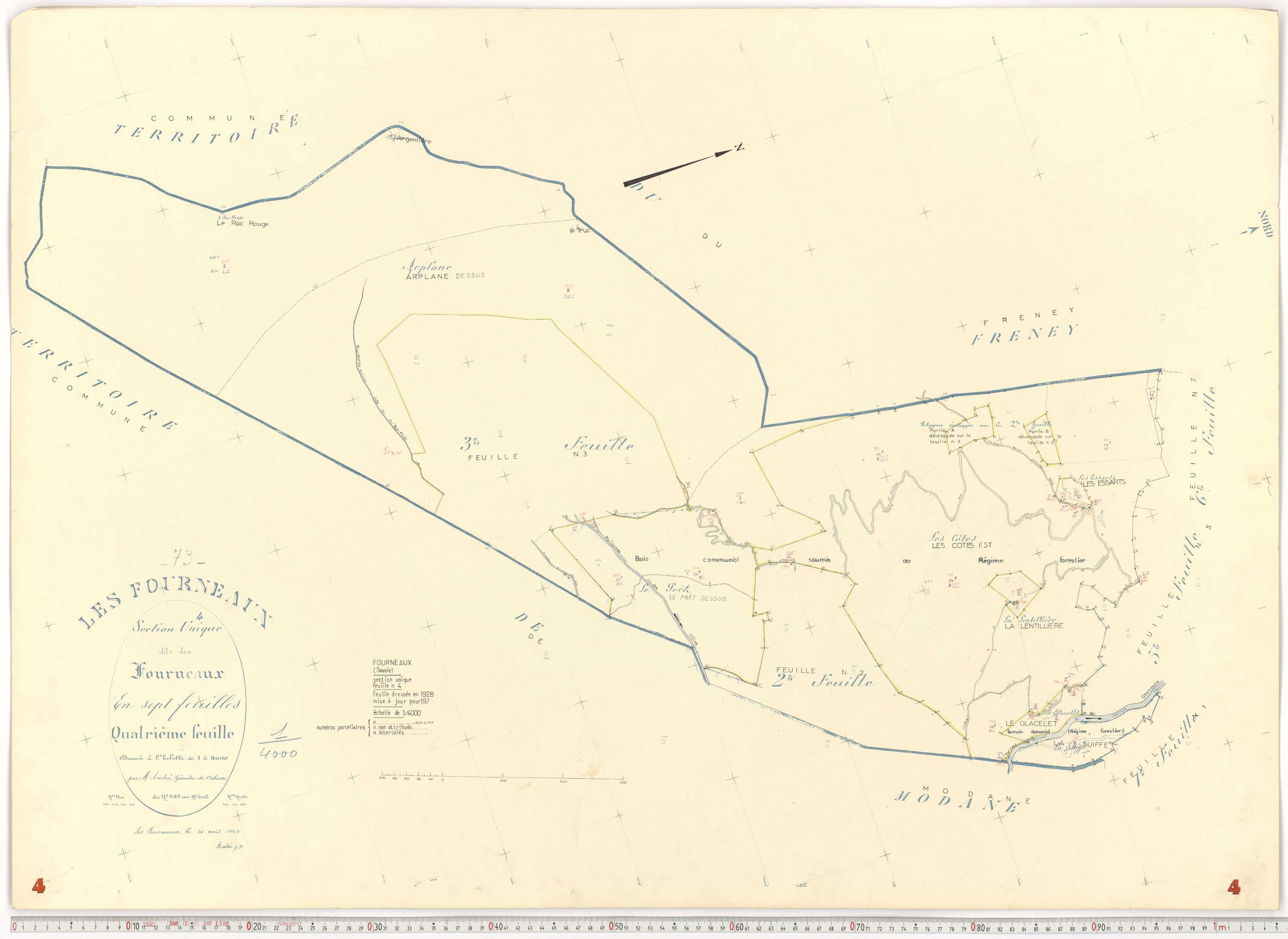 Fourneaux - Plans cadastraux du cadastre rénové.