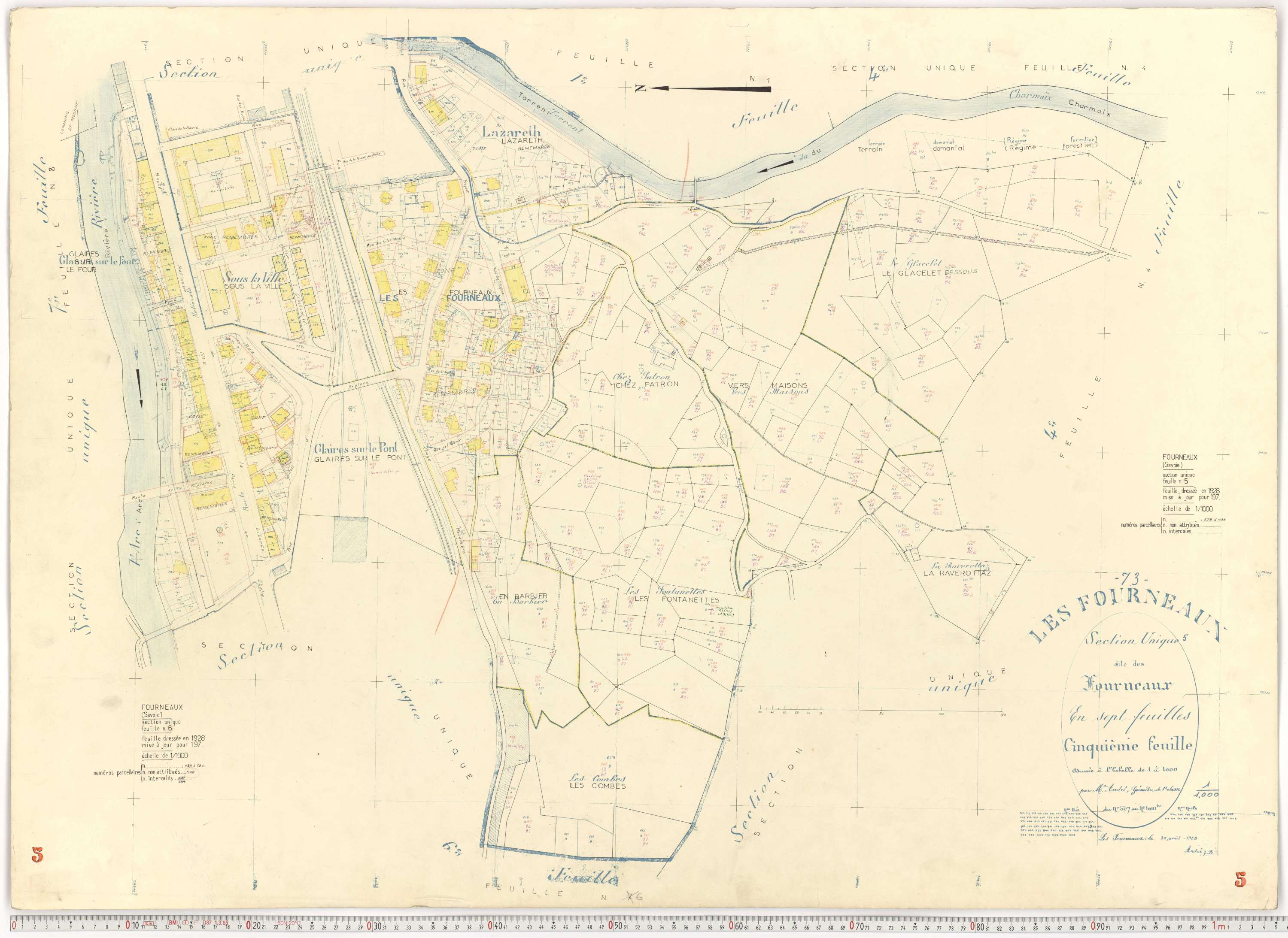 Fourneaux - Plans cadastraux du cadastre rénové.