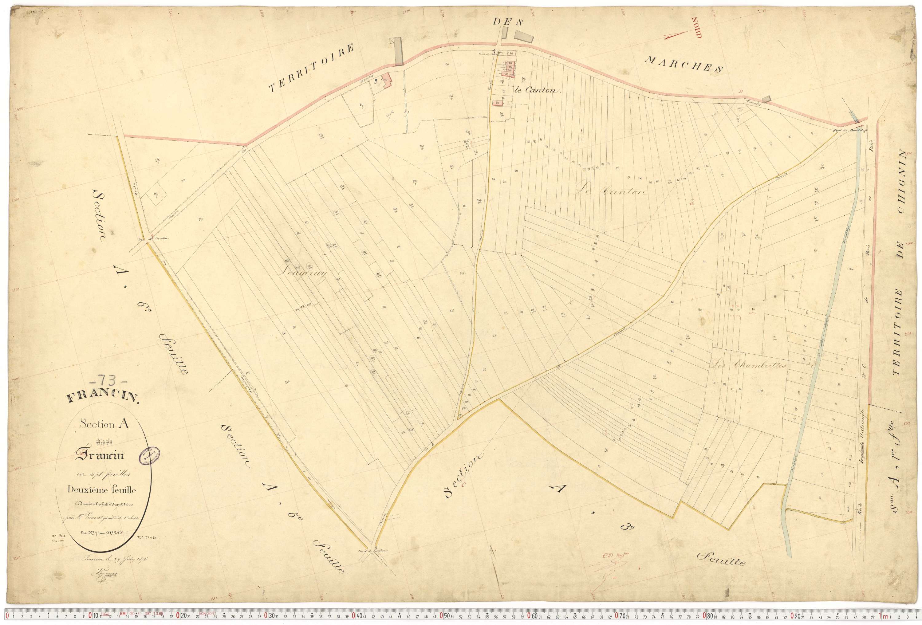 Francin - Cadastre français (1876).