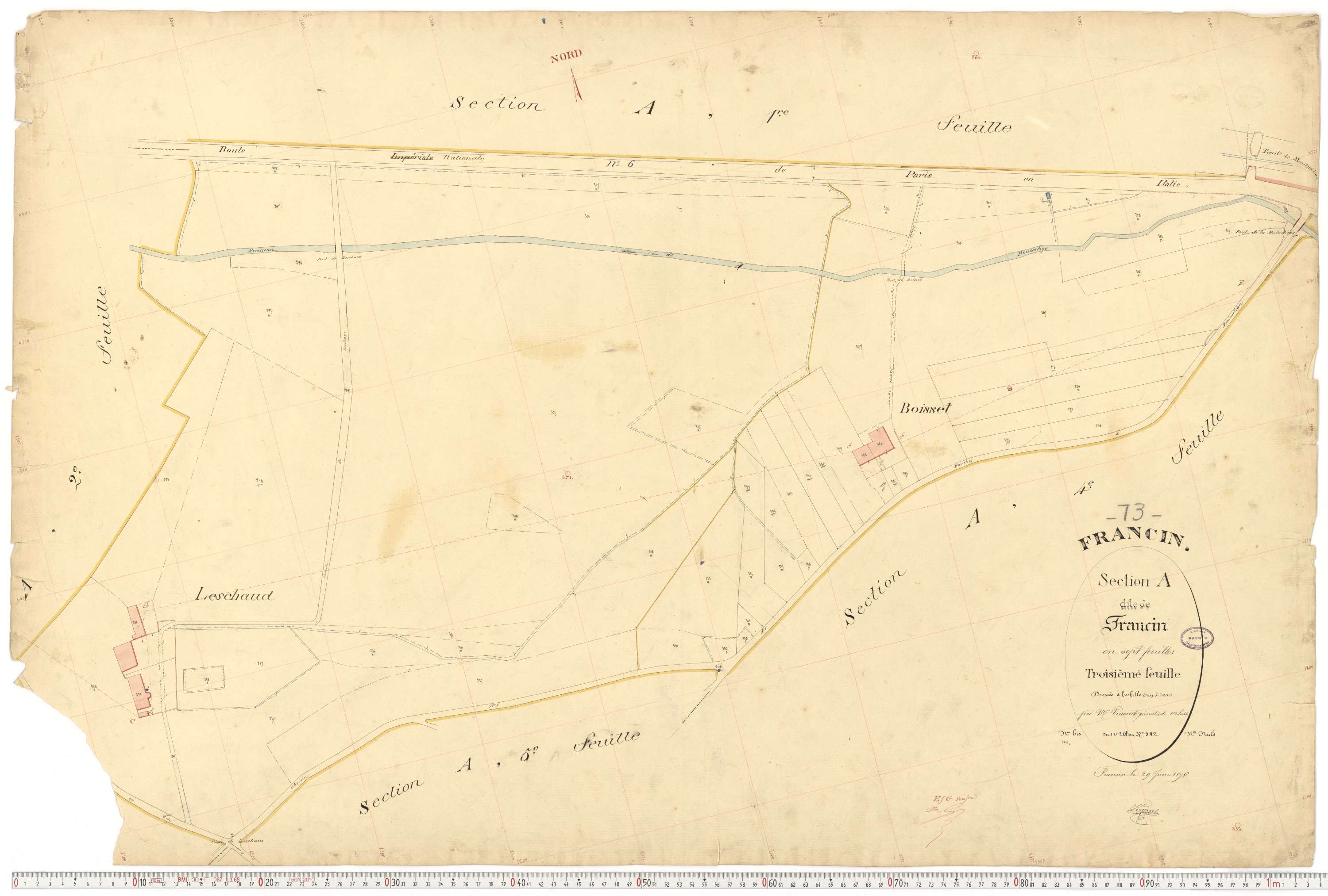 Francin - Cadastre français (1876).