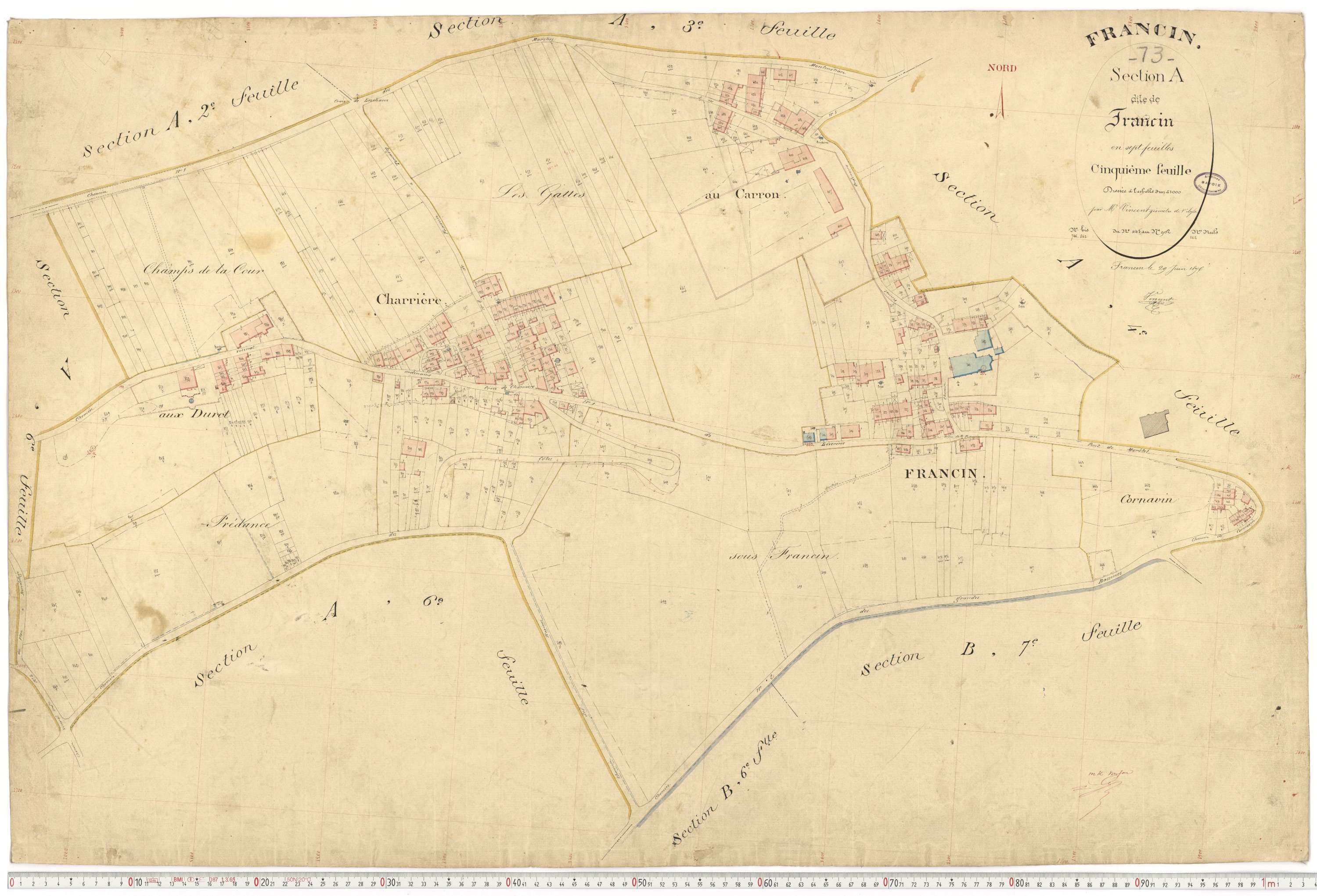 Francin - Cadastre français (1876).