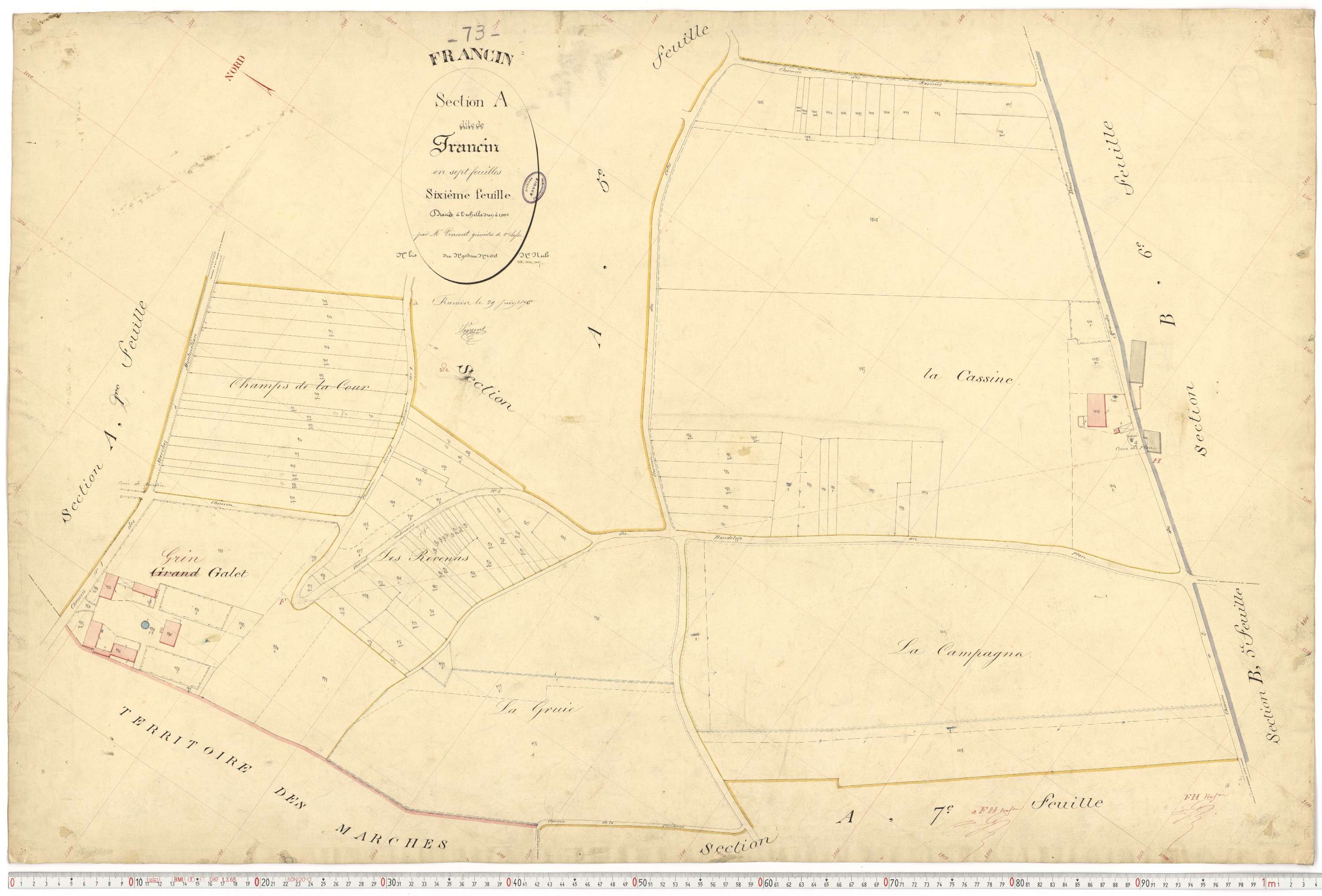 Francin - Cadastre français (1876).