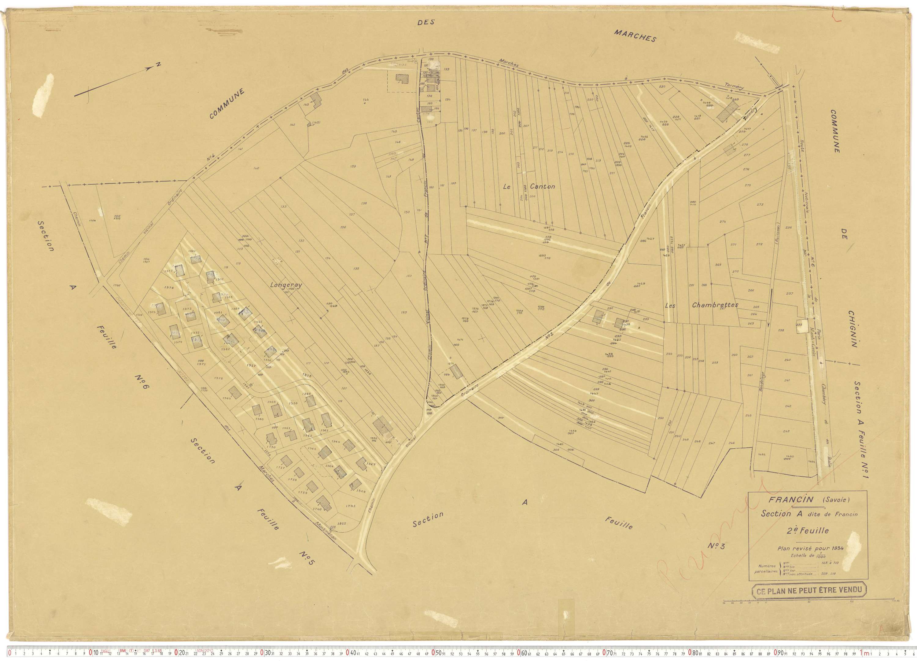 Francin - Cadastre rénové (1934).