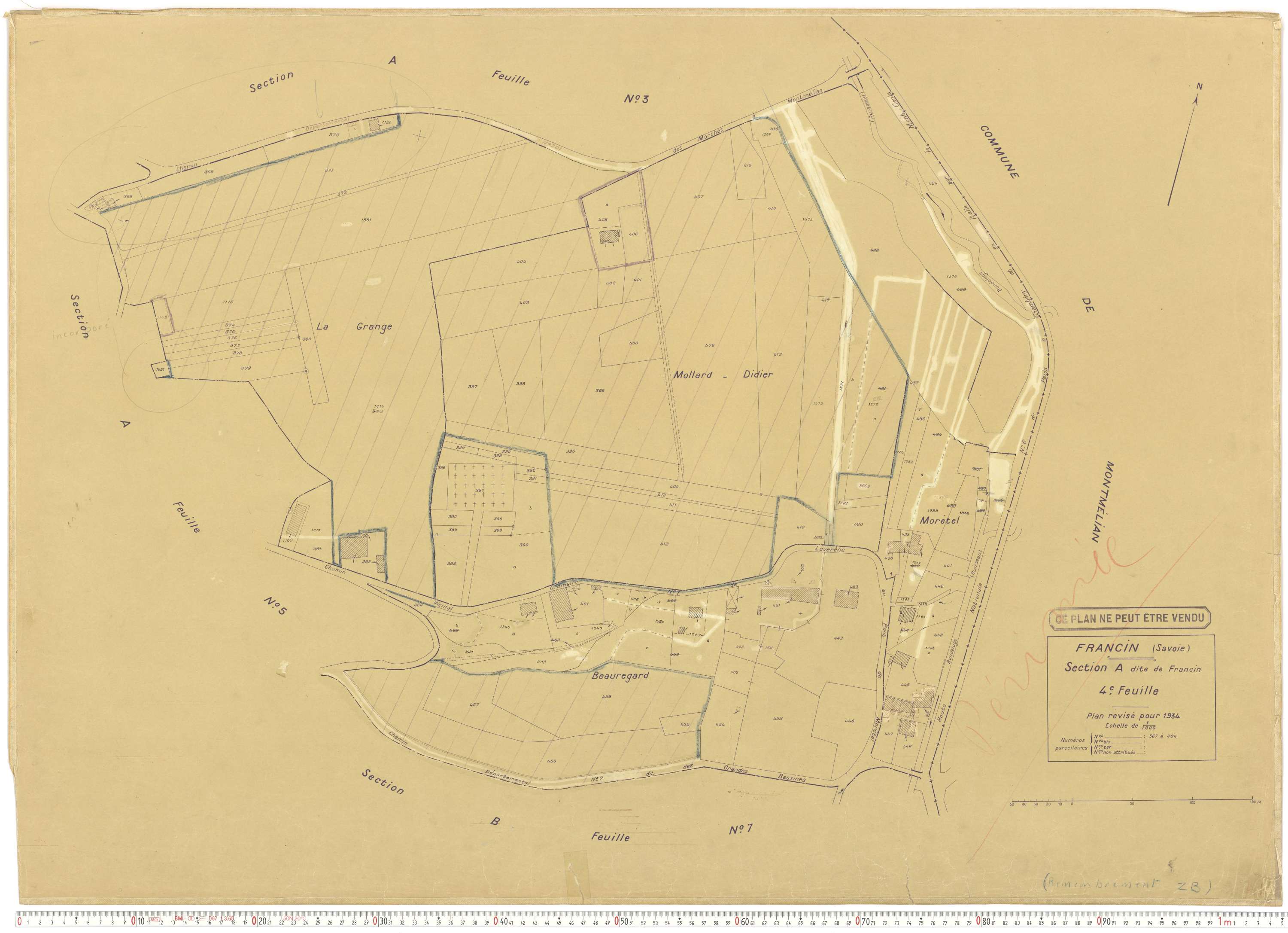 Francin - Cadastre rénové (1934).
