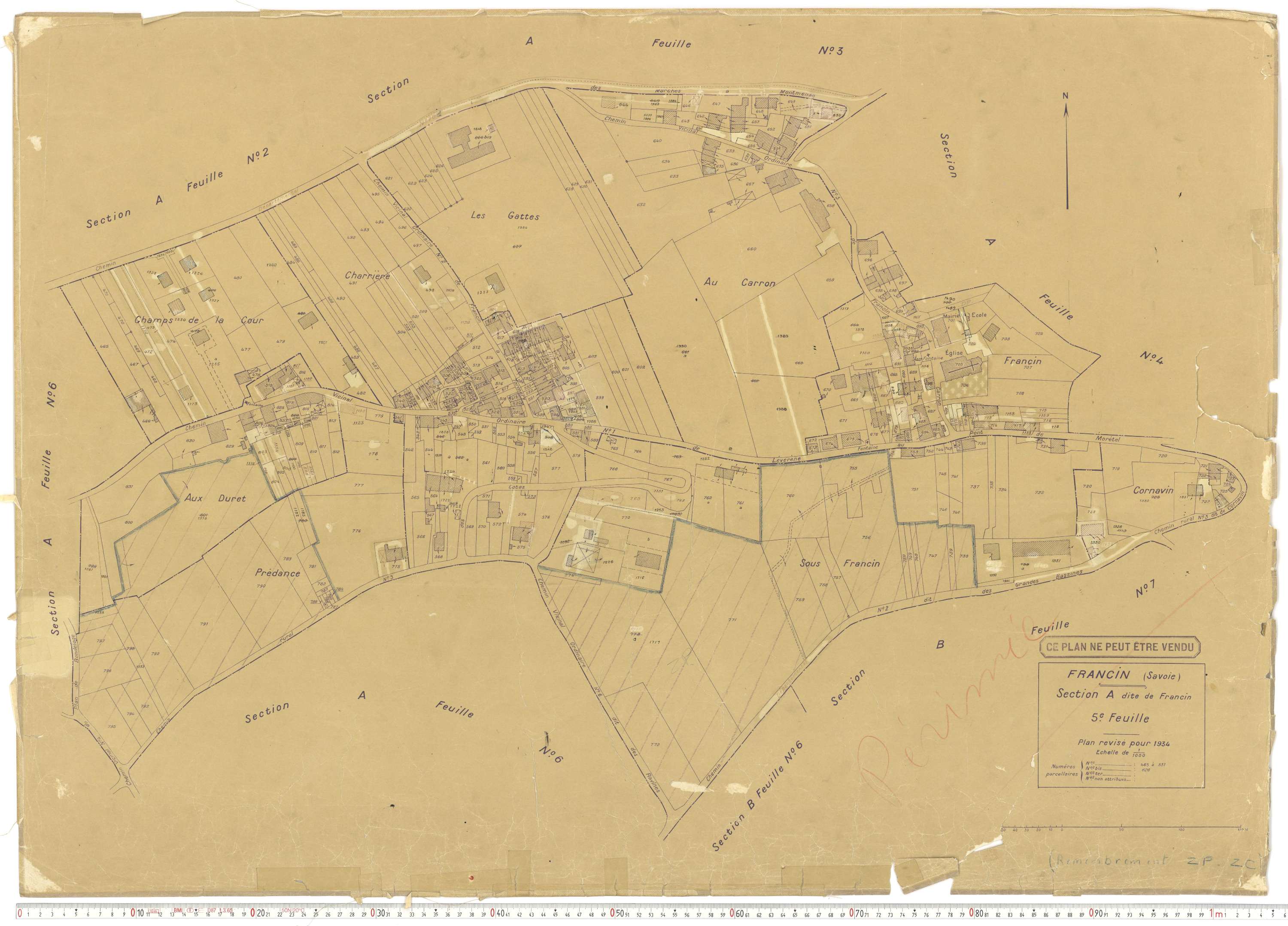 Francin - Cadastre rénové (1934).