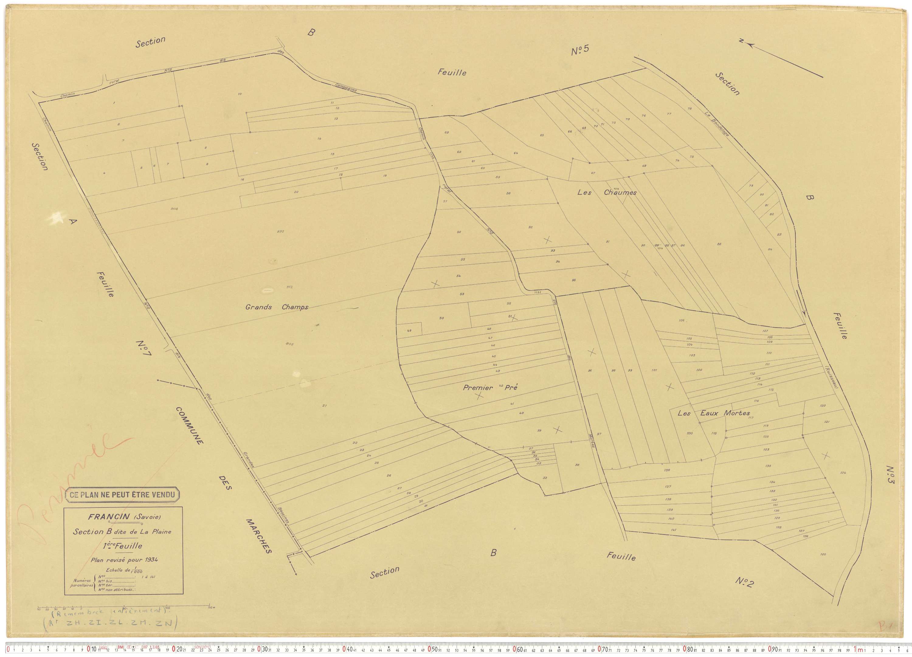 Francin - Cadastre rénové (1934).