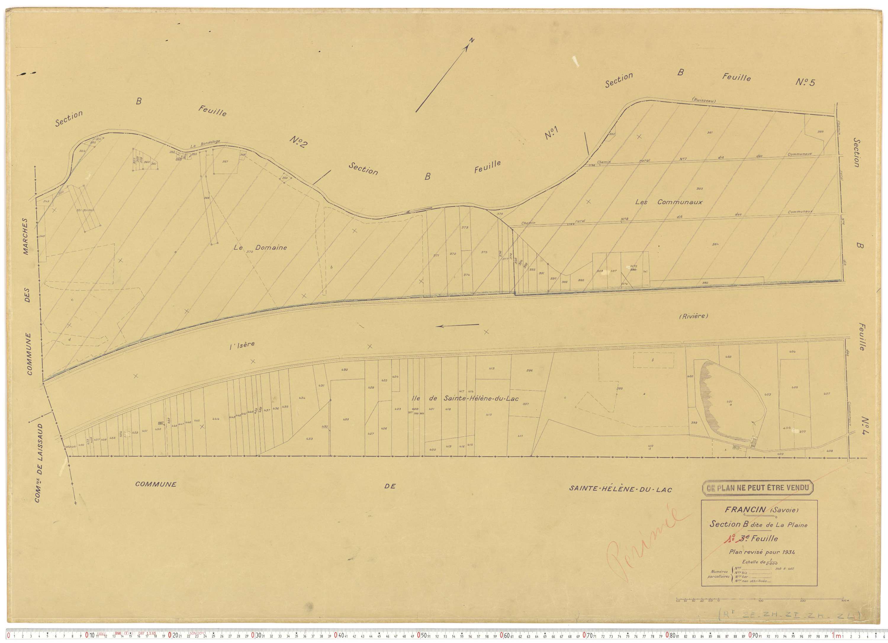 Francin - Cadastre rénové (1934).
