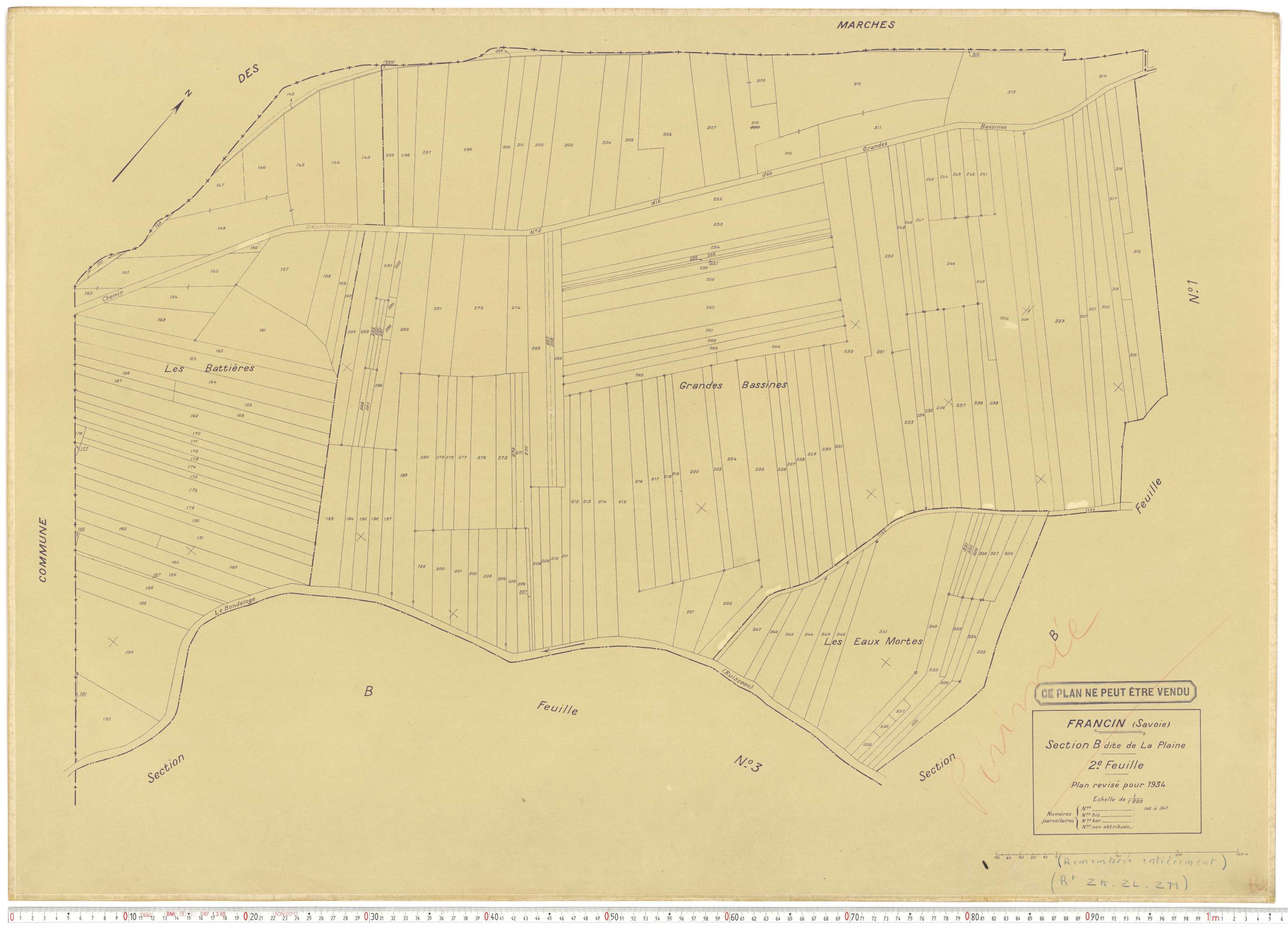 Francin - Cadastre rénové (1934).