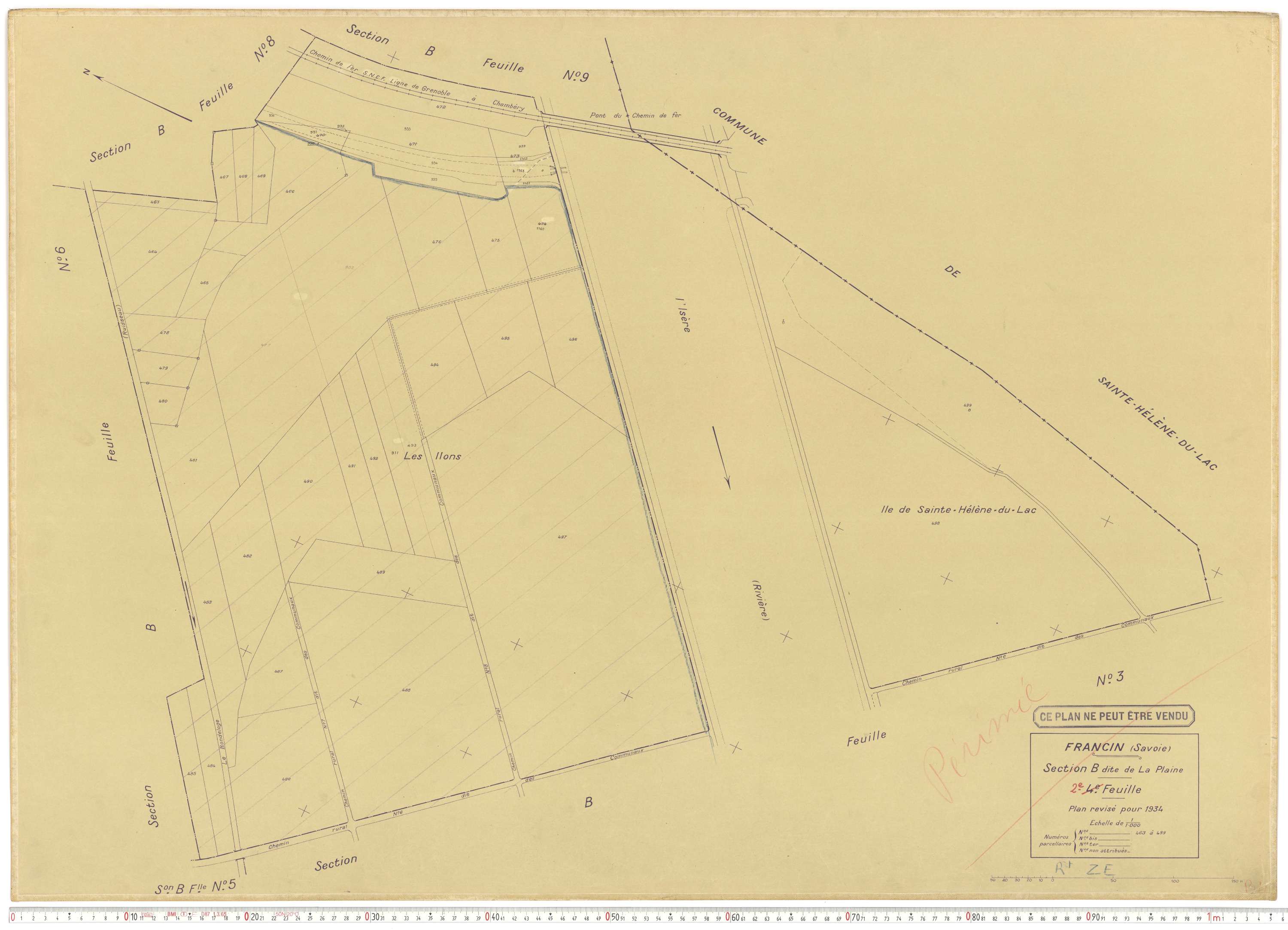 Francin - Cadastre rénové (1934).