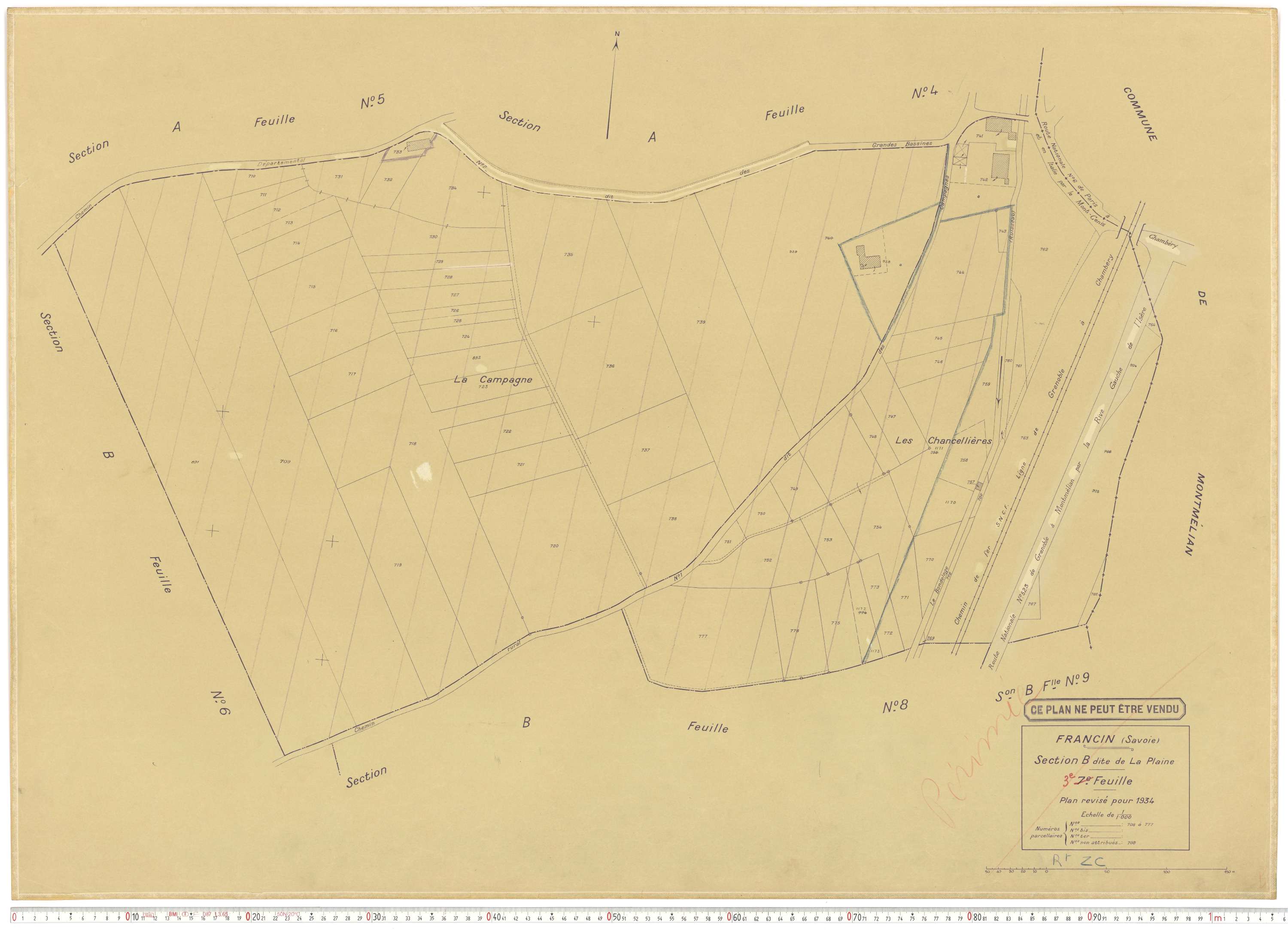 Francin - Cadastre rénové (1934).