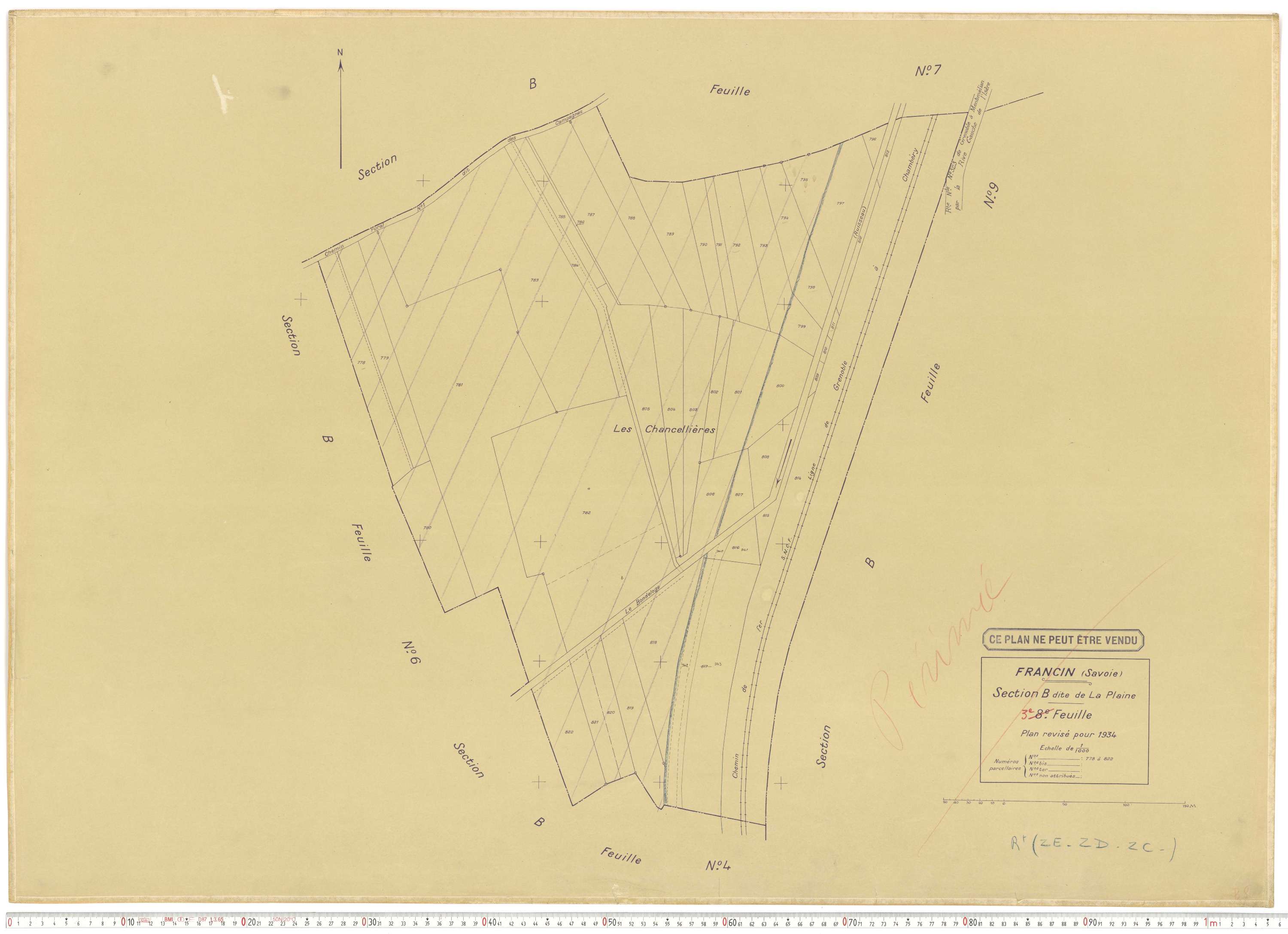 Francin - Cadastre rénové (1934).