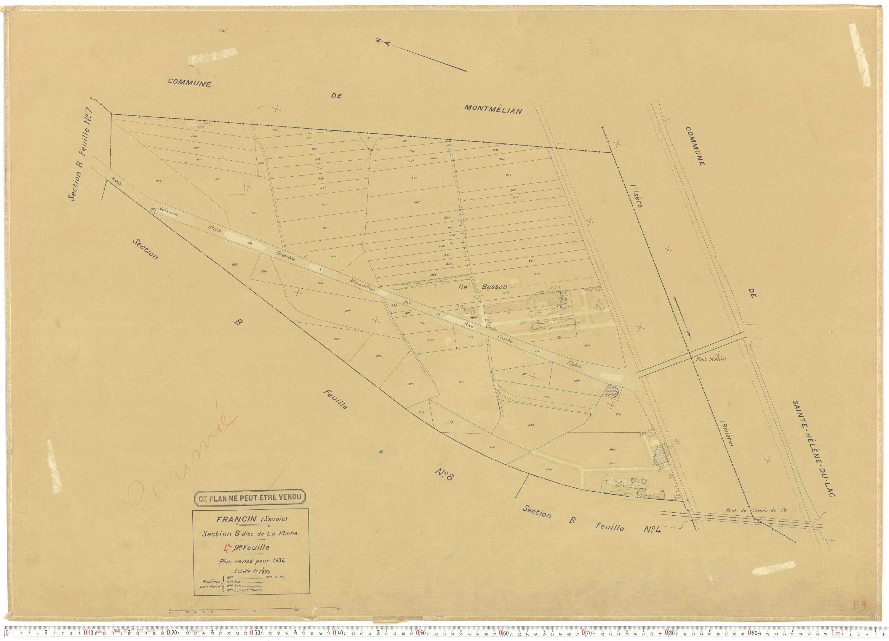 Francin - Cadastre rénové (1934).