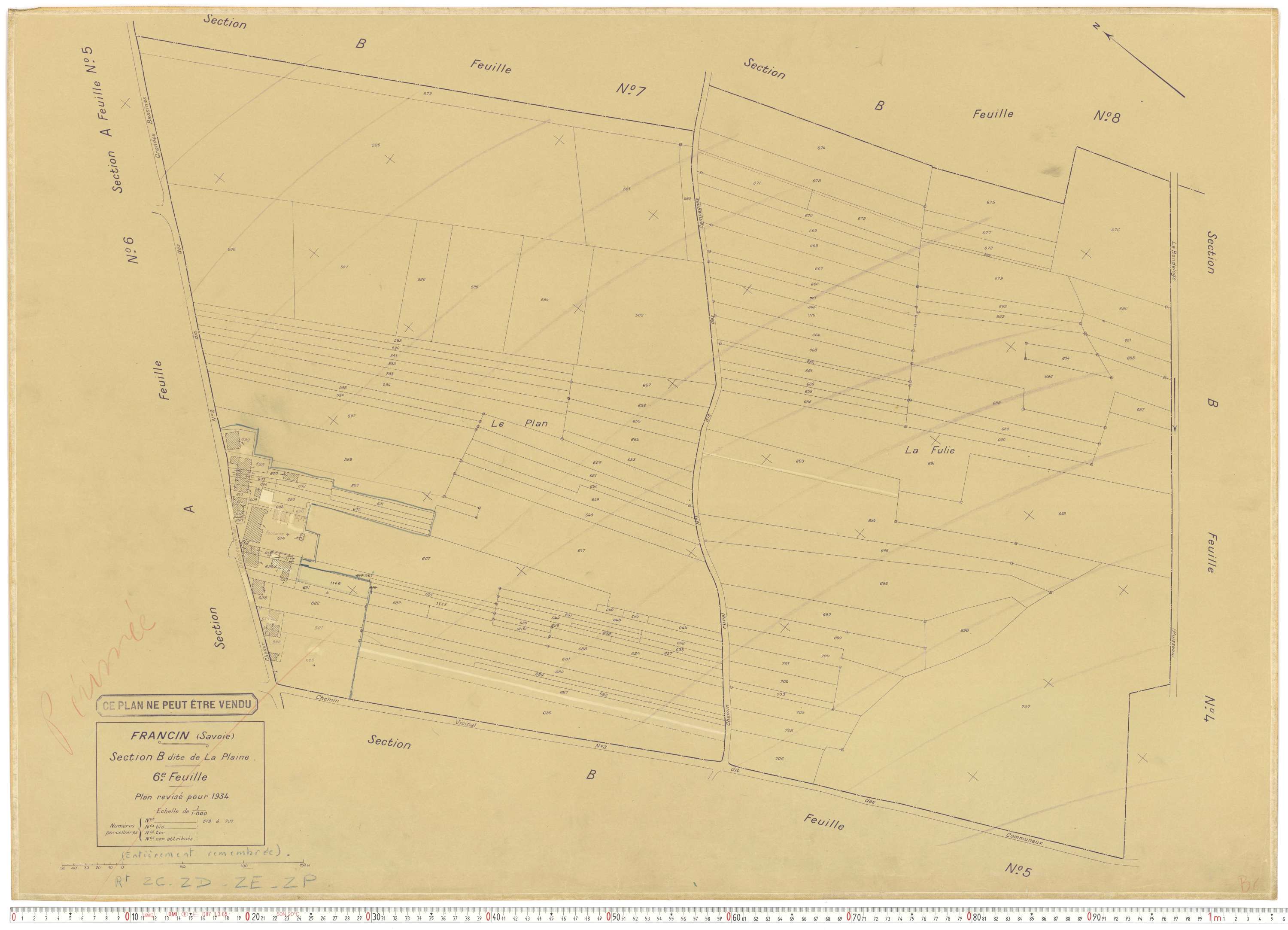 Francin - Cadastre rénové (1934).