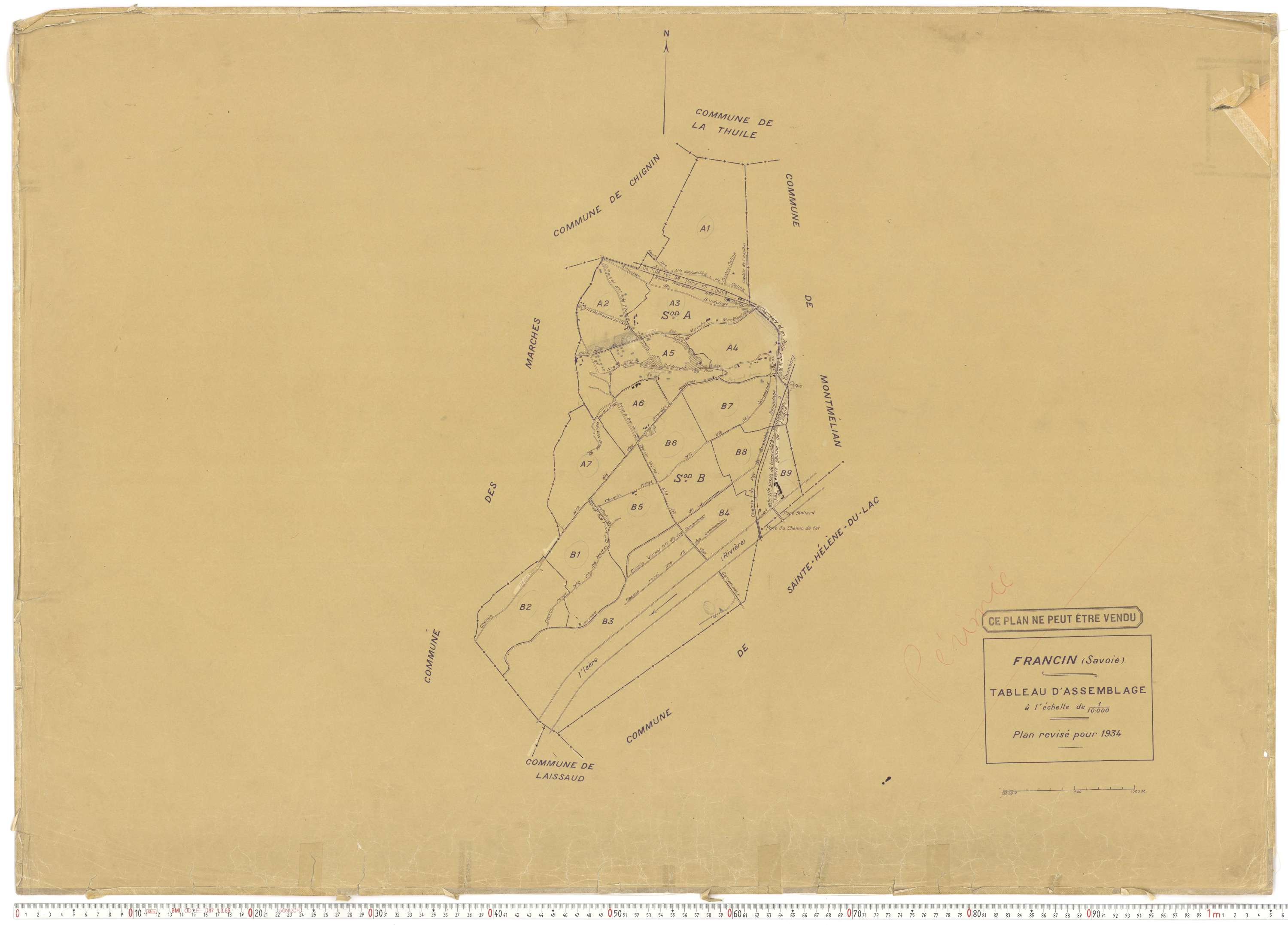 Francin - Cadastre rénové (1934).