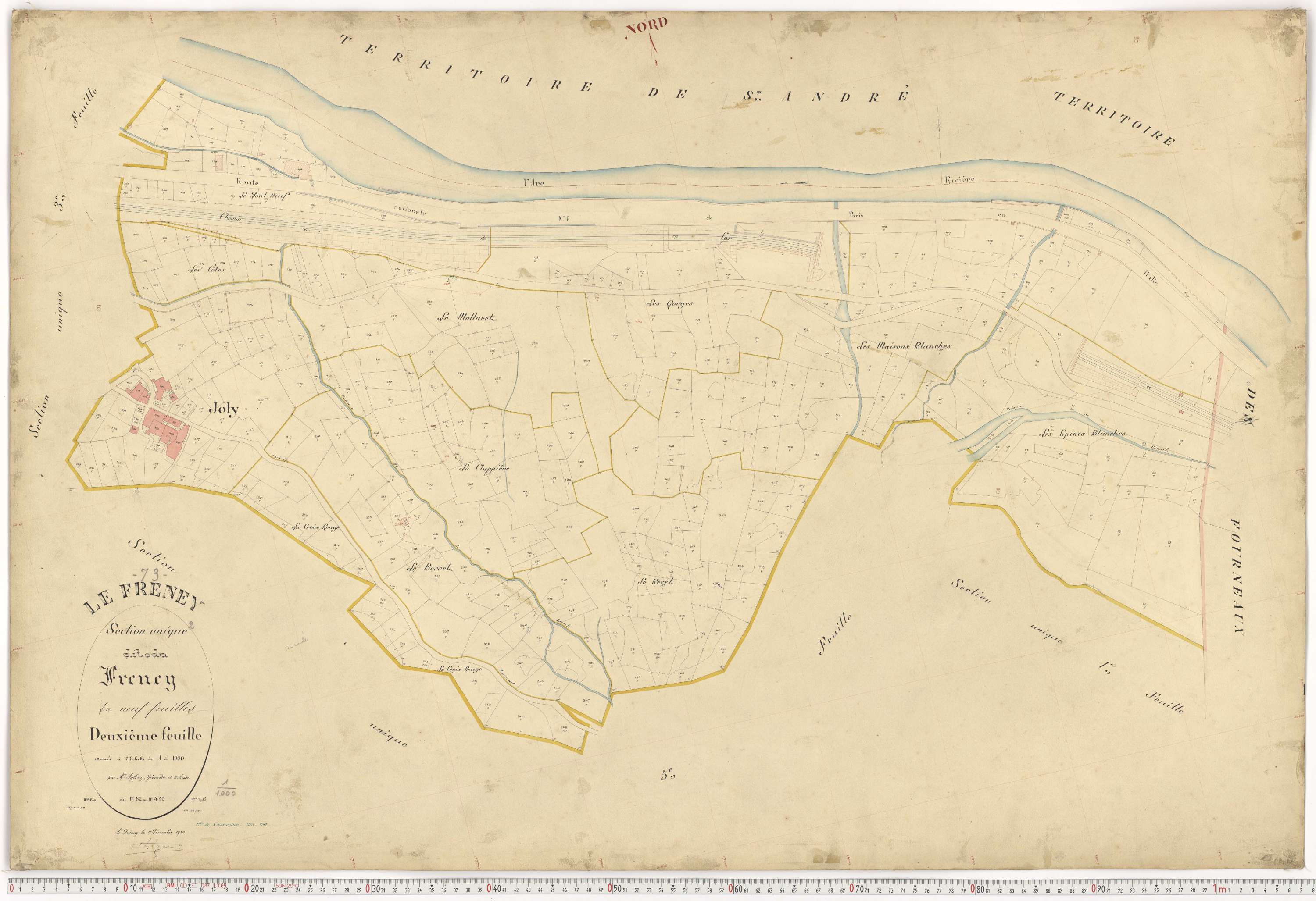 Freney - Plans cadastraux du premier cadastre français.