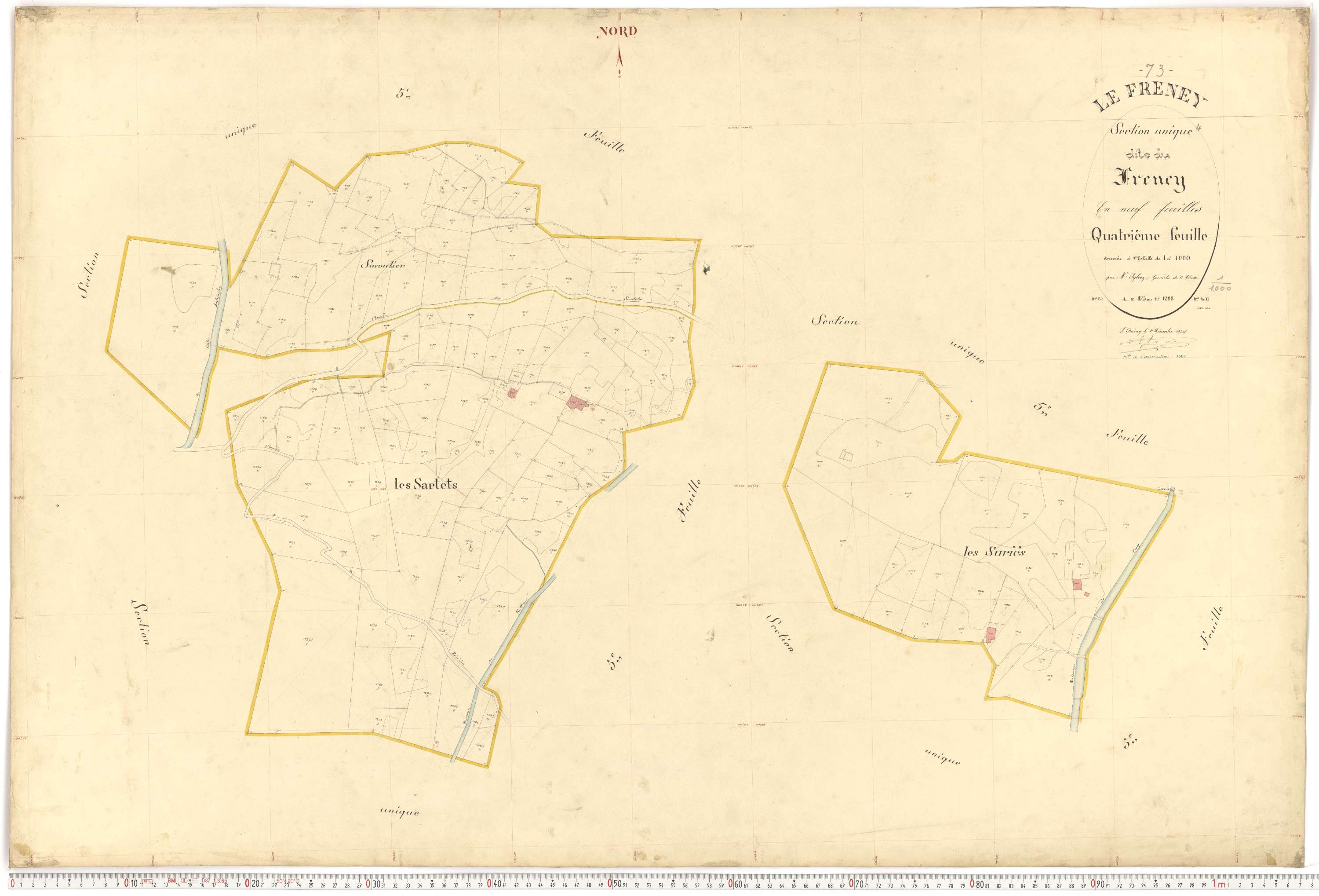 Freney - Plans cadastraux du premier cadastre français.