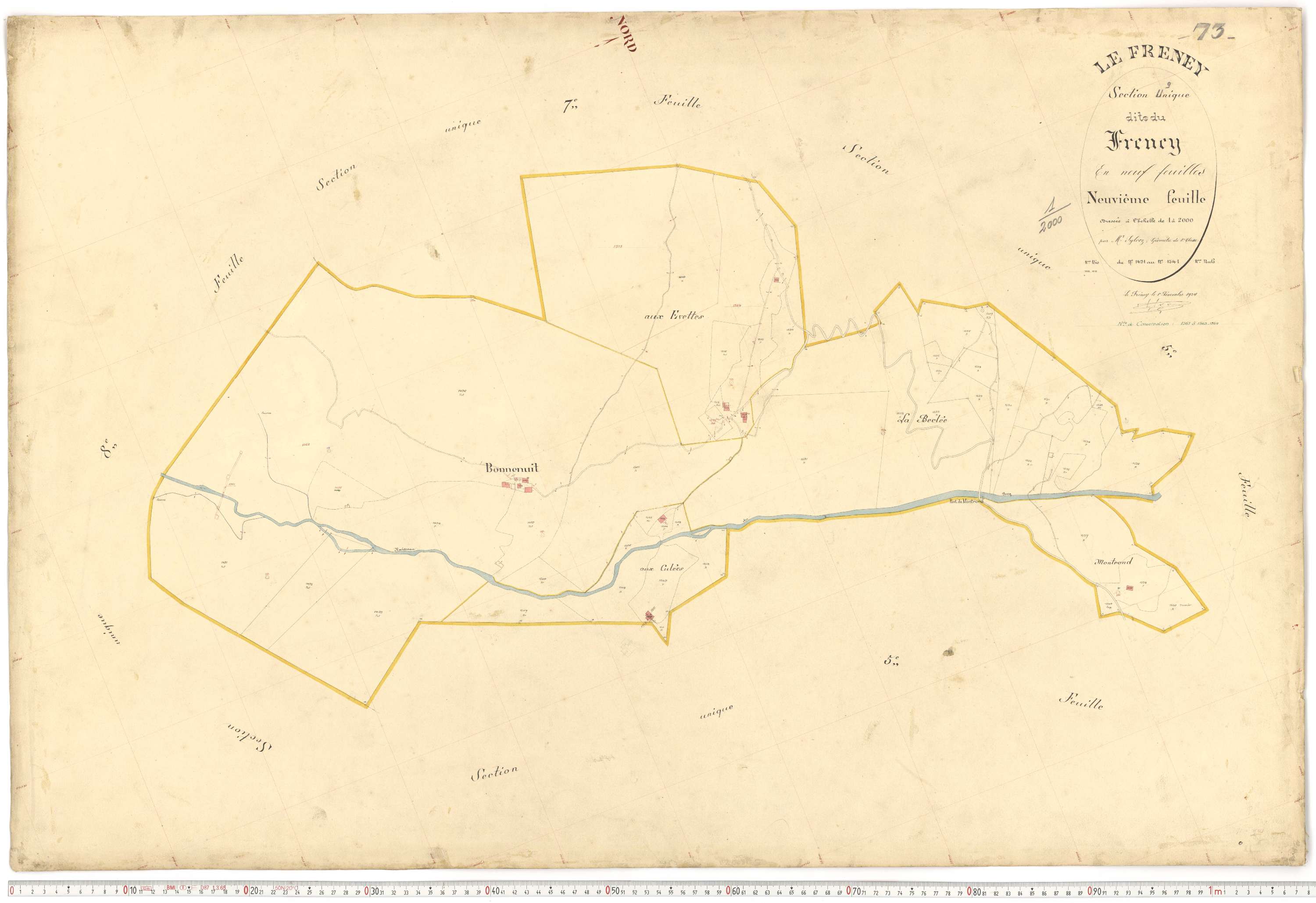 Freney - Plans cadastraux du premier cadastre français.