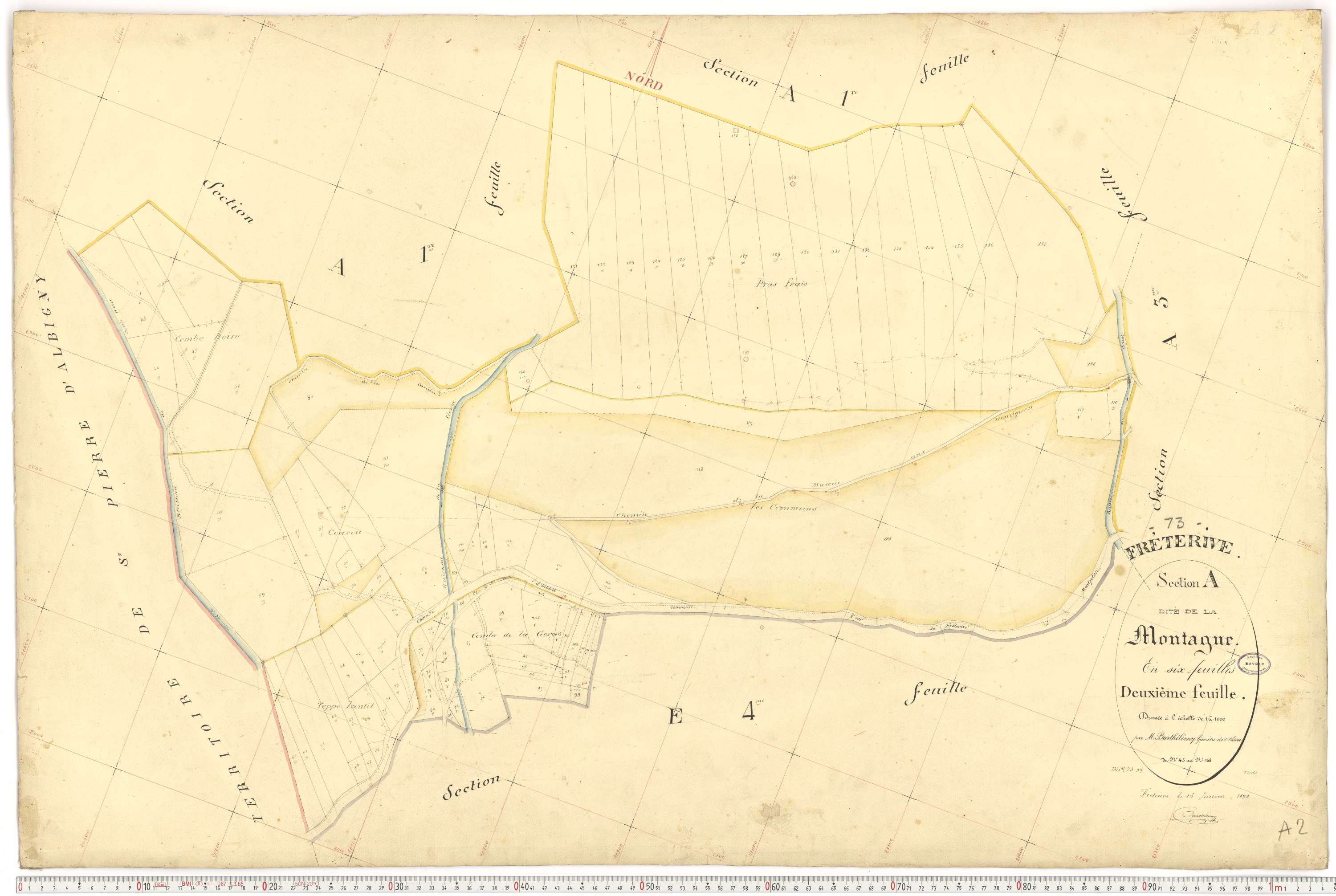 Fréterive - Cadastre français (1891).