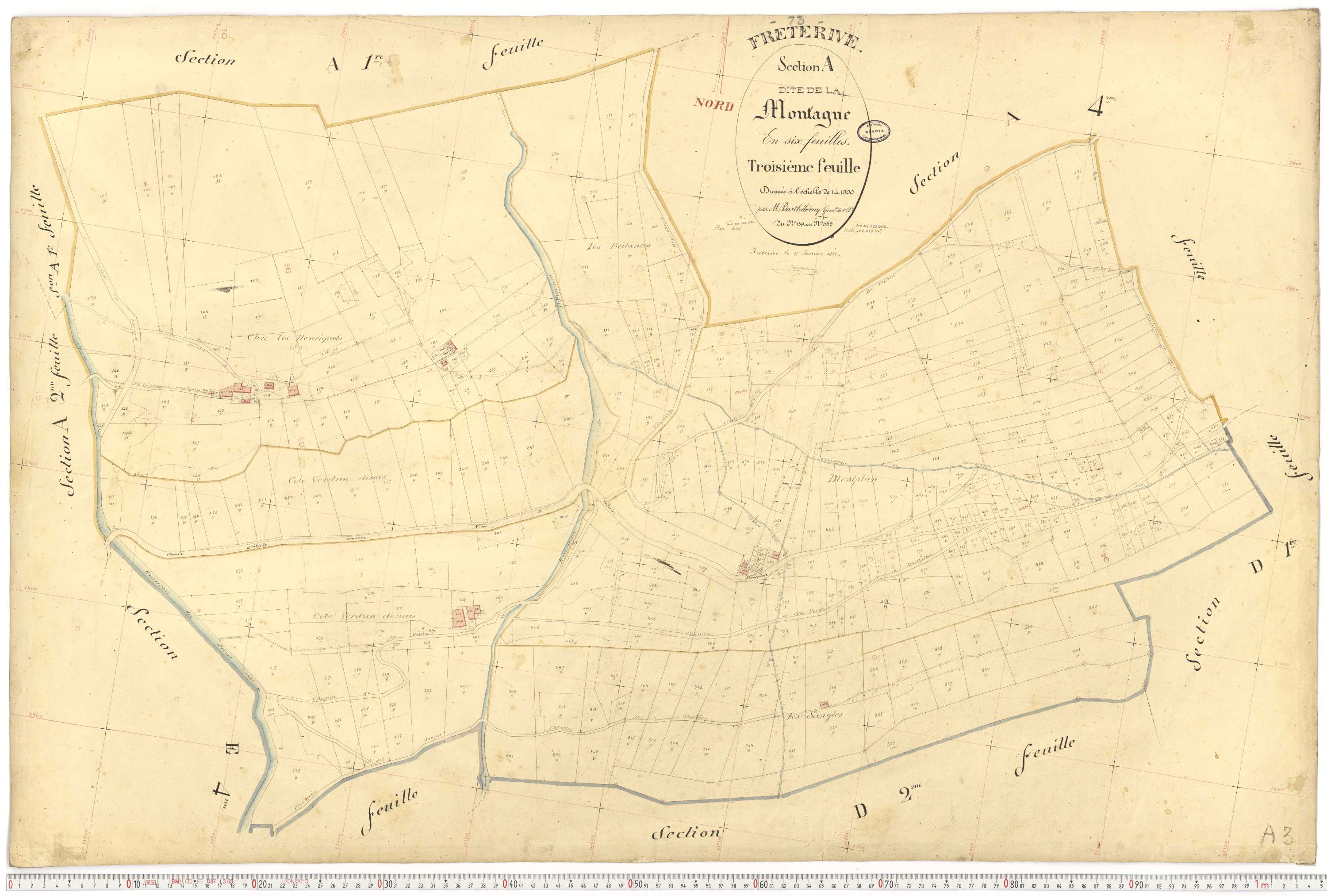 Fréterive - Cadastre français (1891).