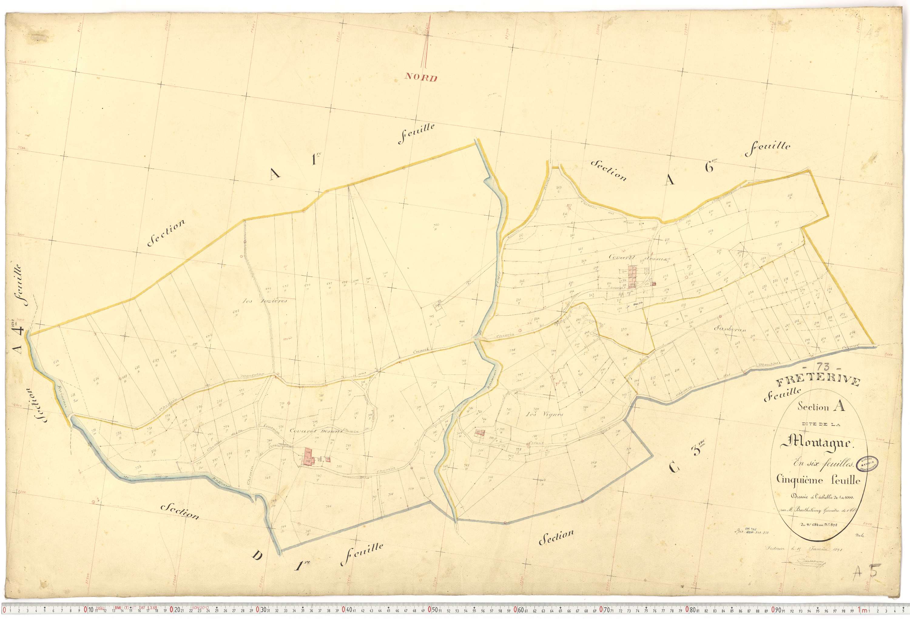 Fréterive - Cadastre français (1891).