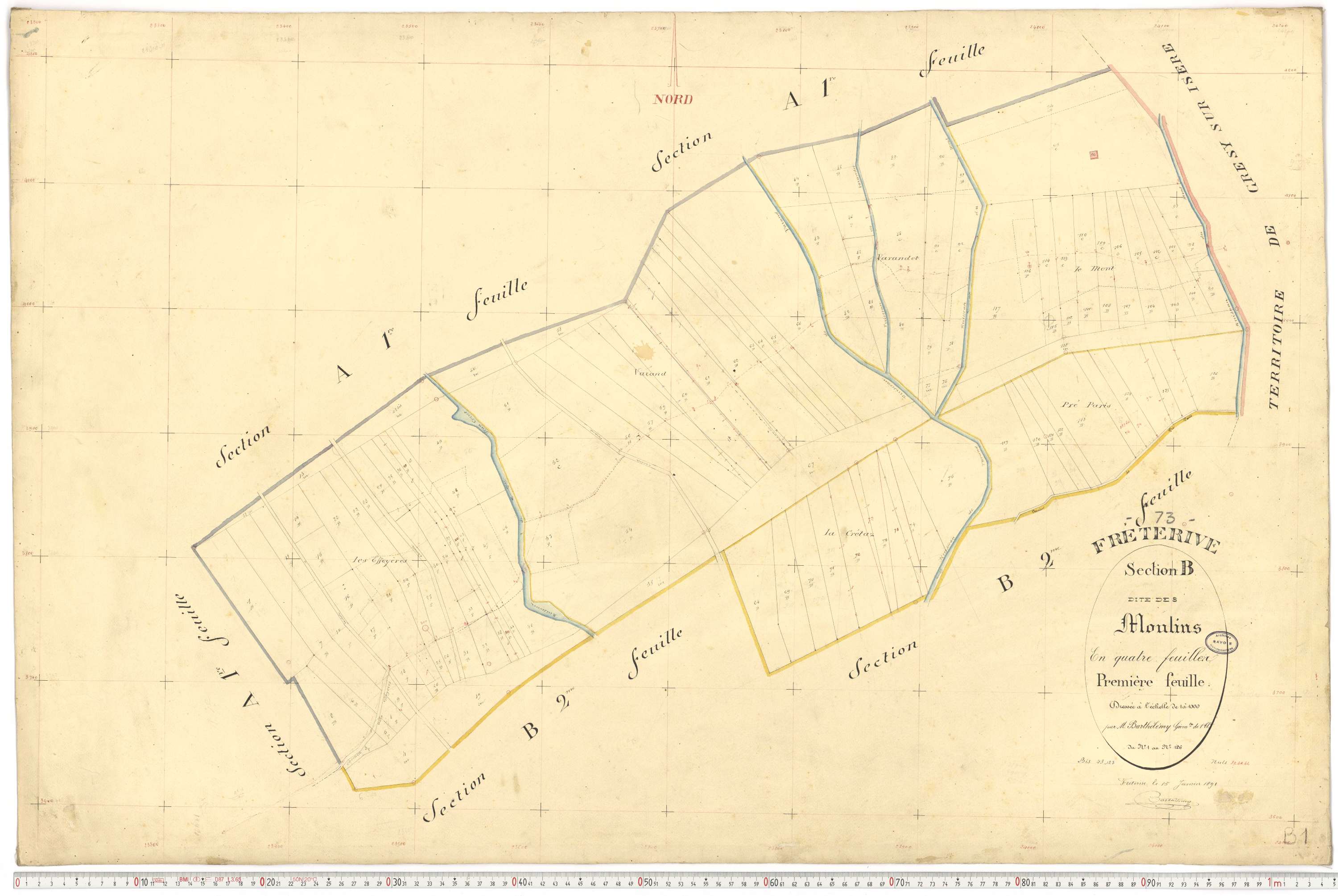 Fréterive - Cadastre français (1891).
