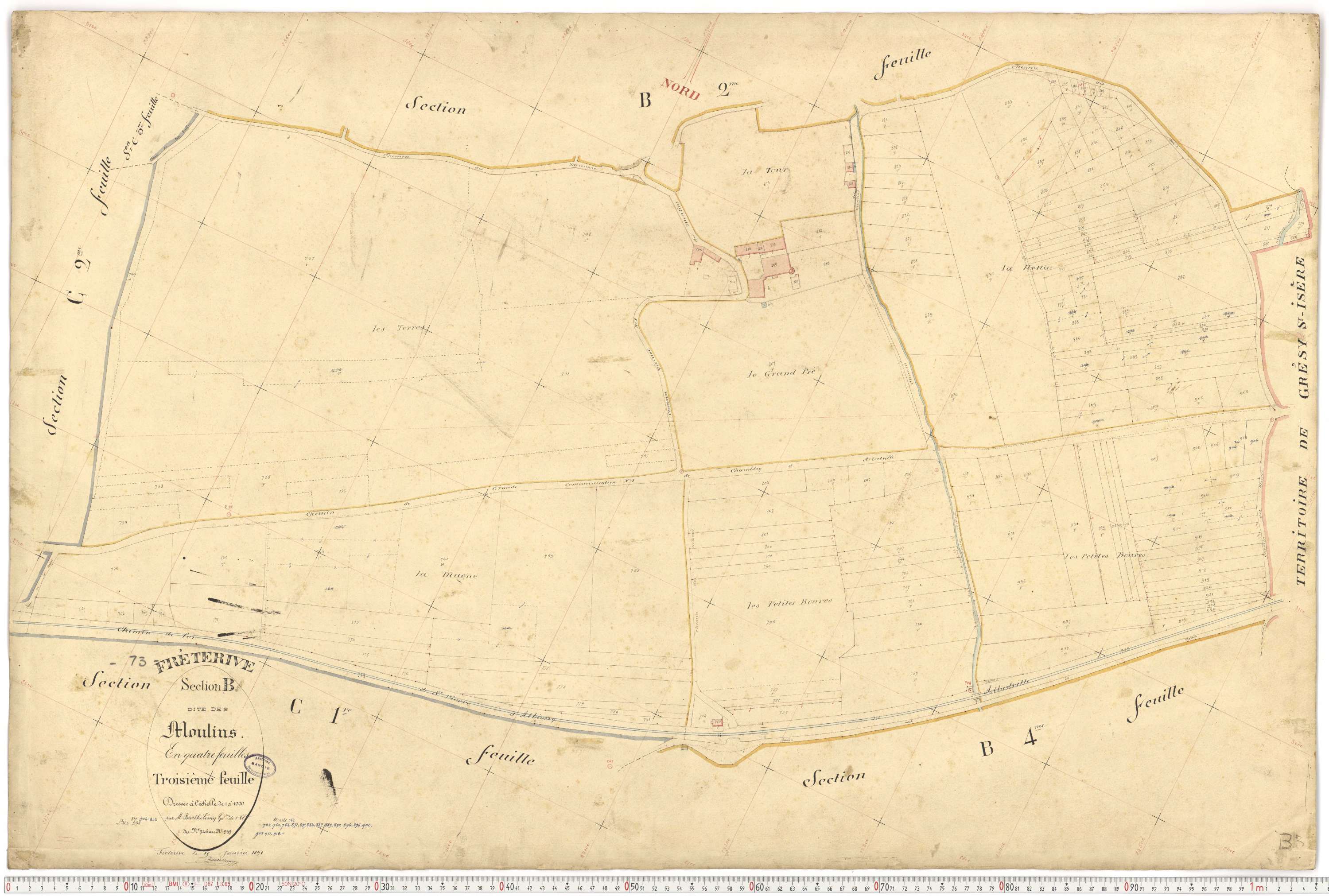 Fréterive - Cadastre français (1891).