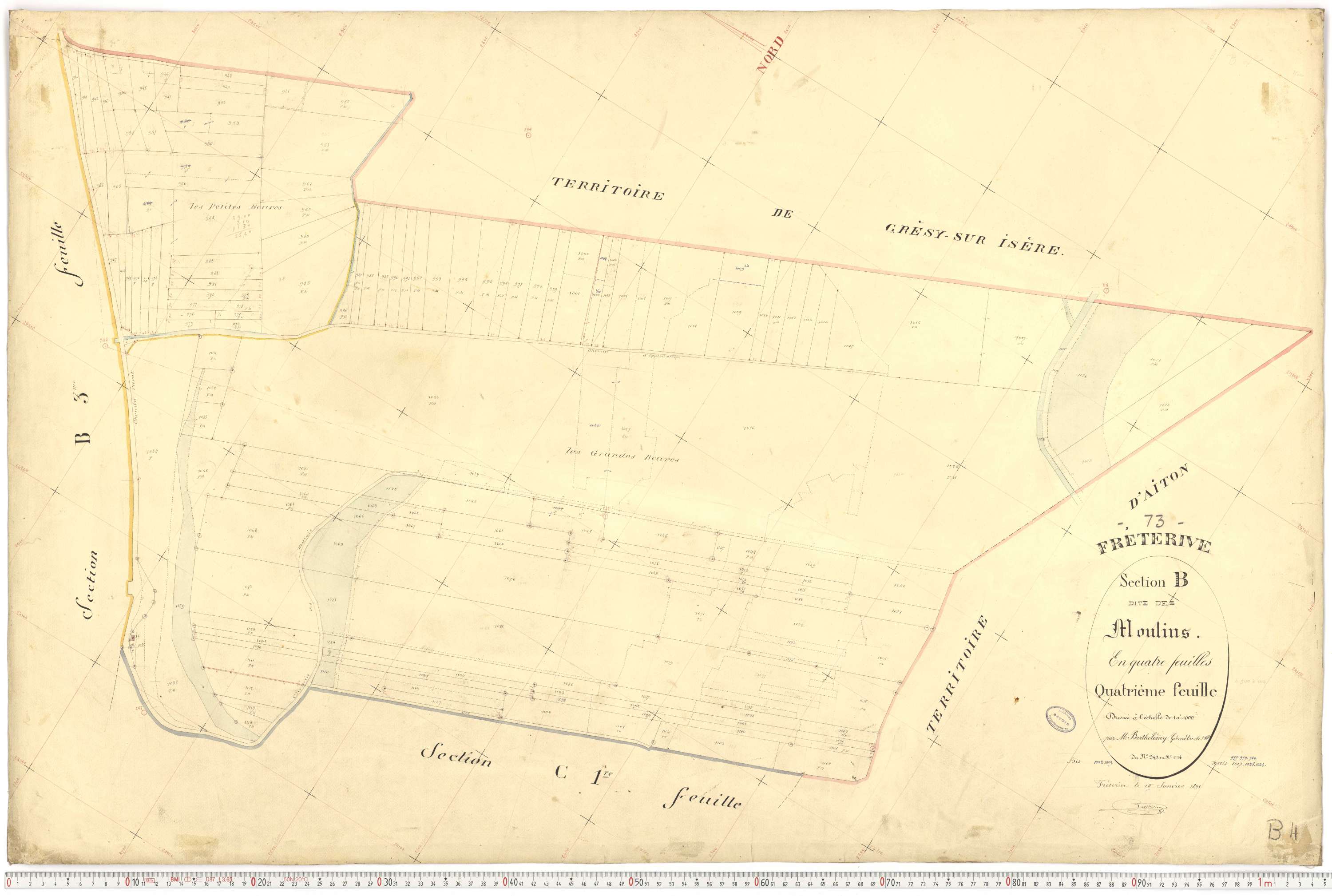 Fréterive - Cadastre français (1891).