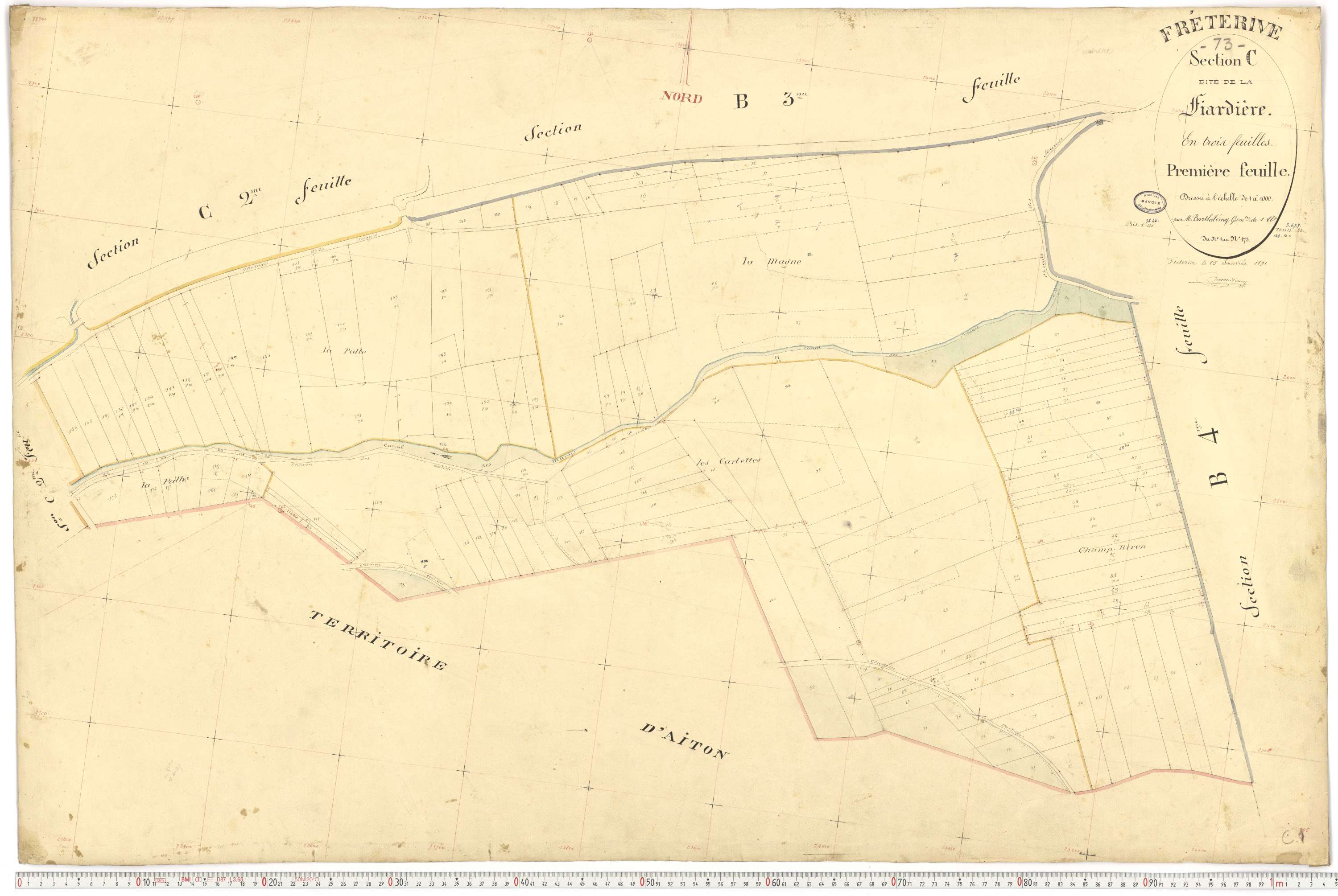 Fréterive - Cadastre français (1891).