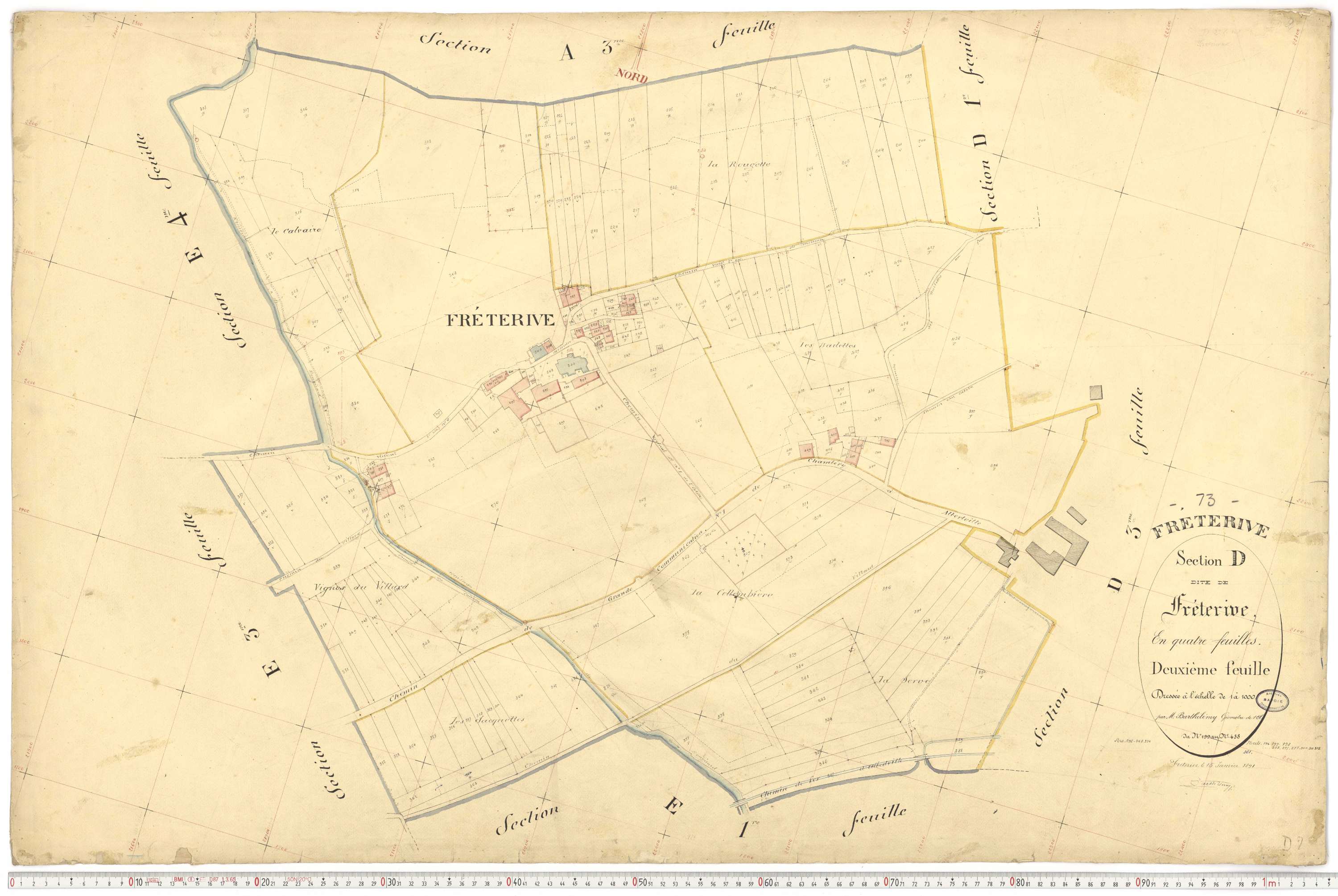 Fréterive - Cadastre français (1891).