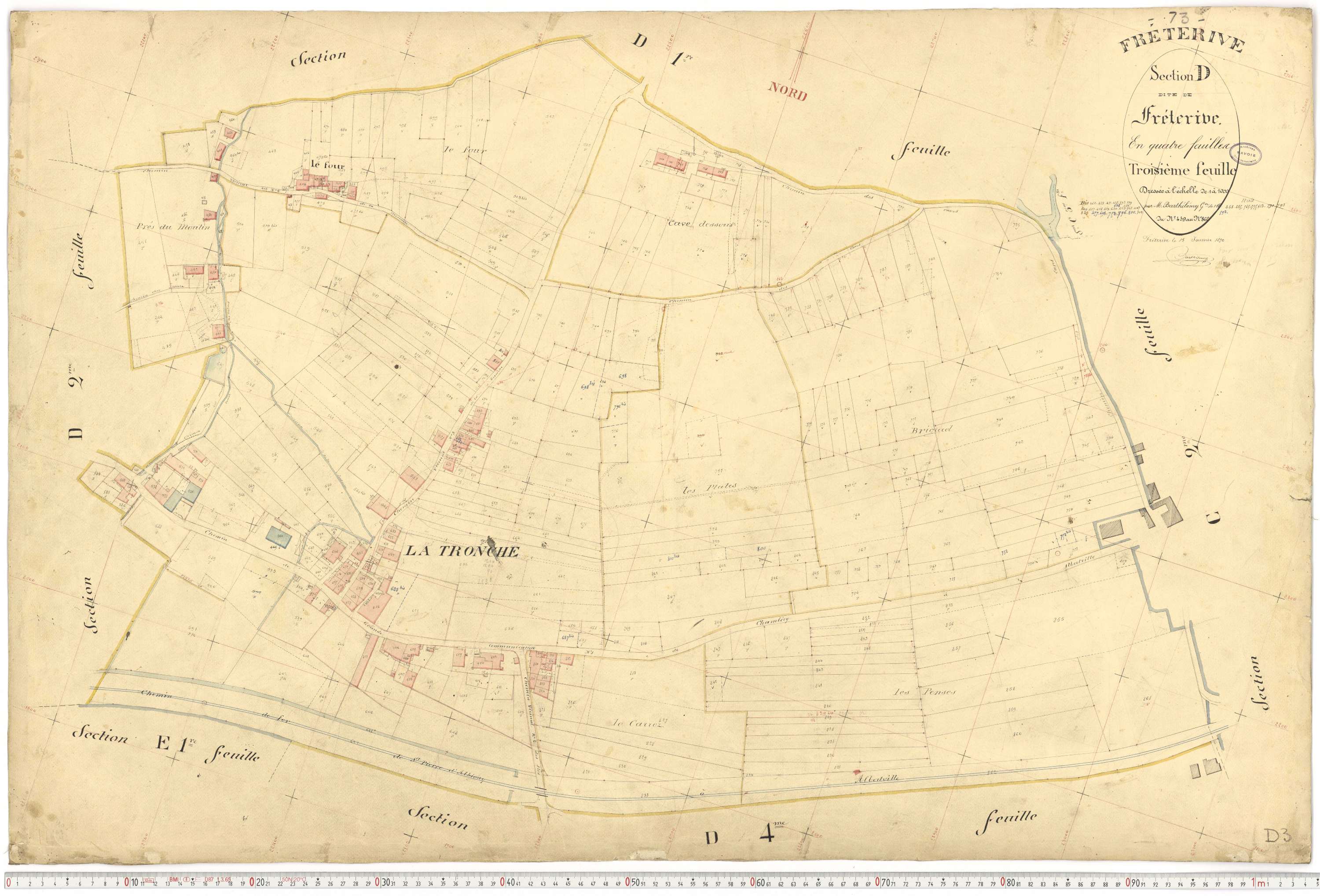 Fréterive - Cadastre français (1891).