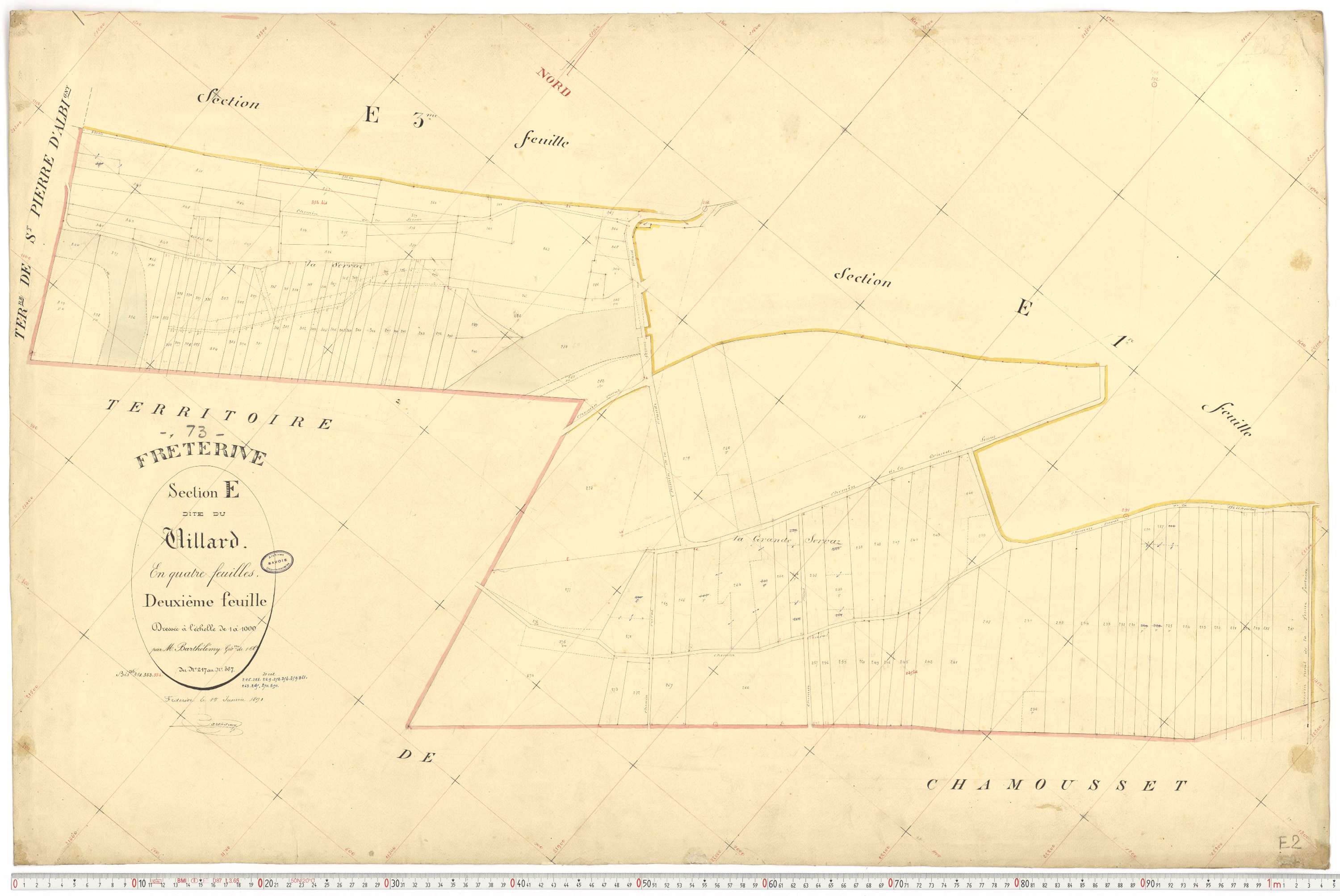 Fréterive - Cadastre français (1891).