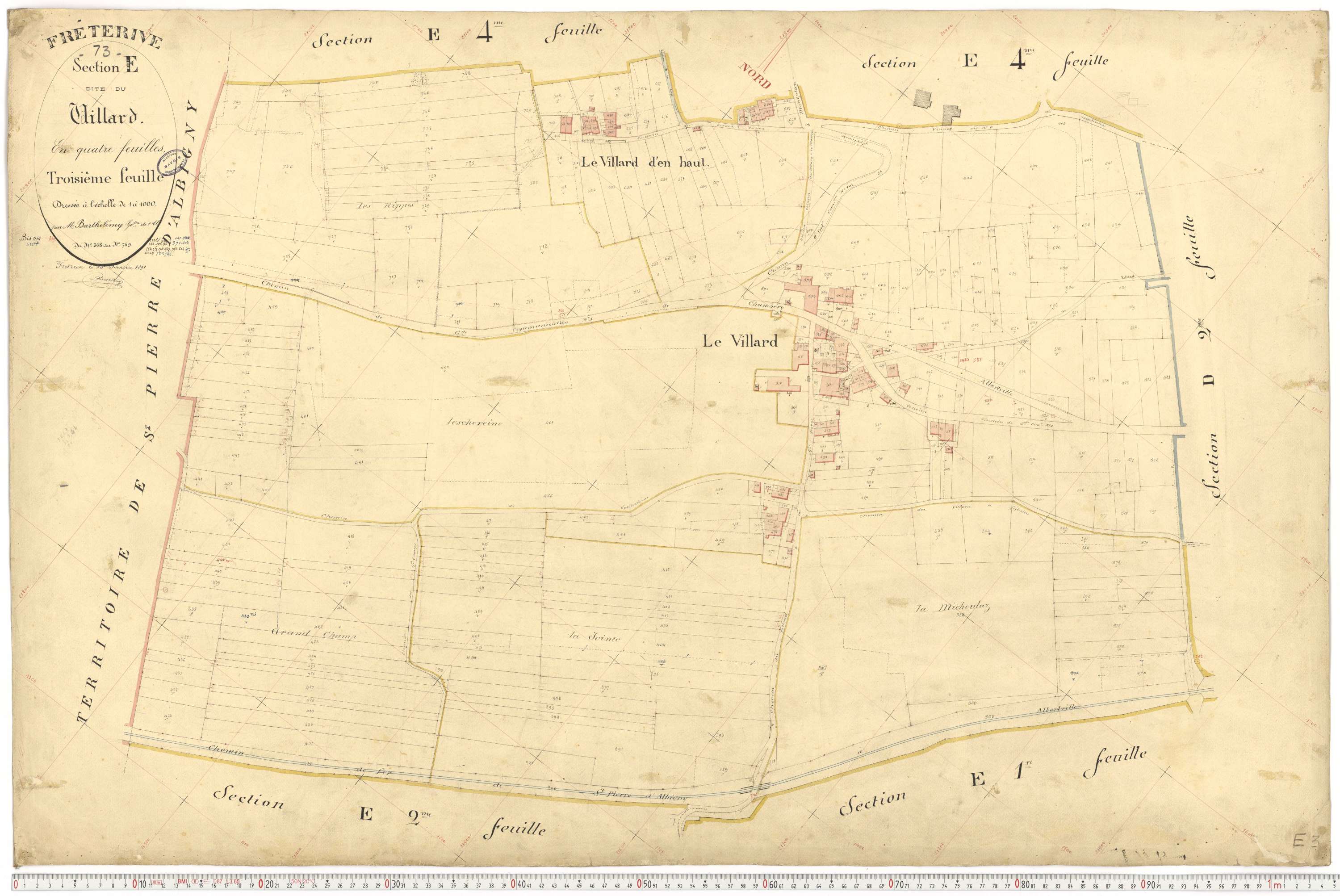 Fréterive - Cadastre français (1891).