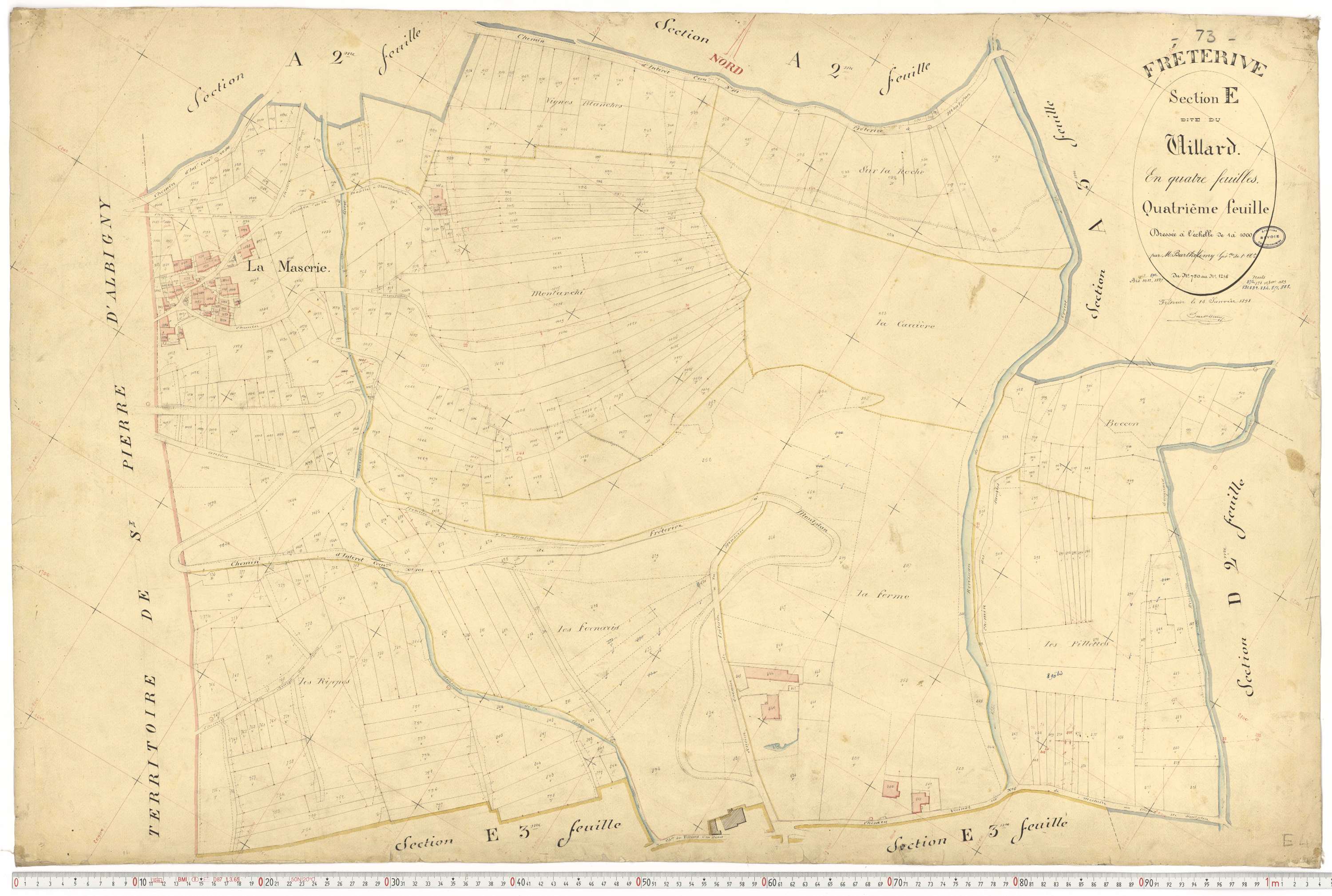 Fréterive - Cadastre français (1891).