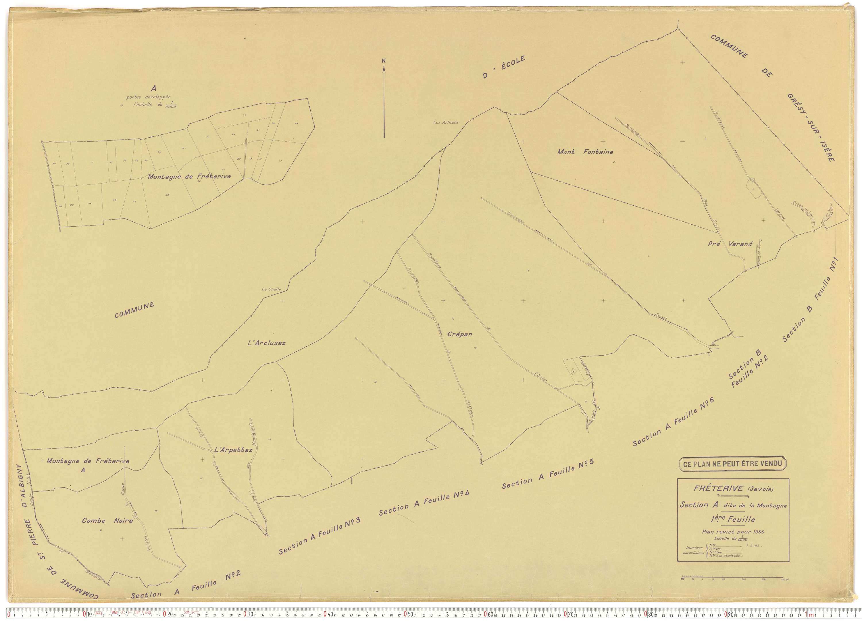 Fréterive - Cadastre rénové (1935).
