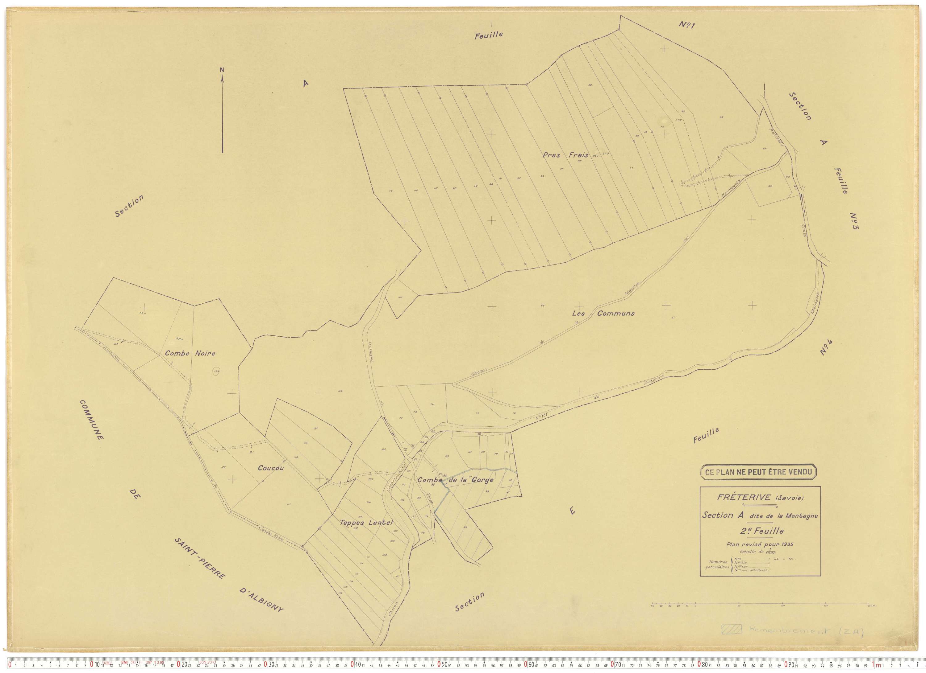 Fréterive - Cadastre rénové (1935).