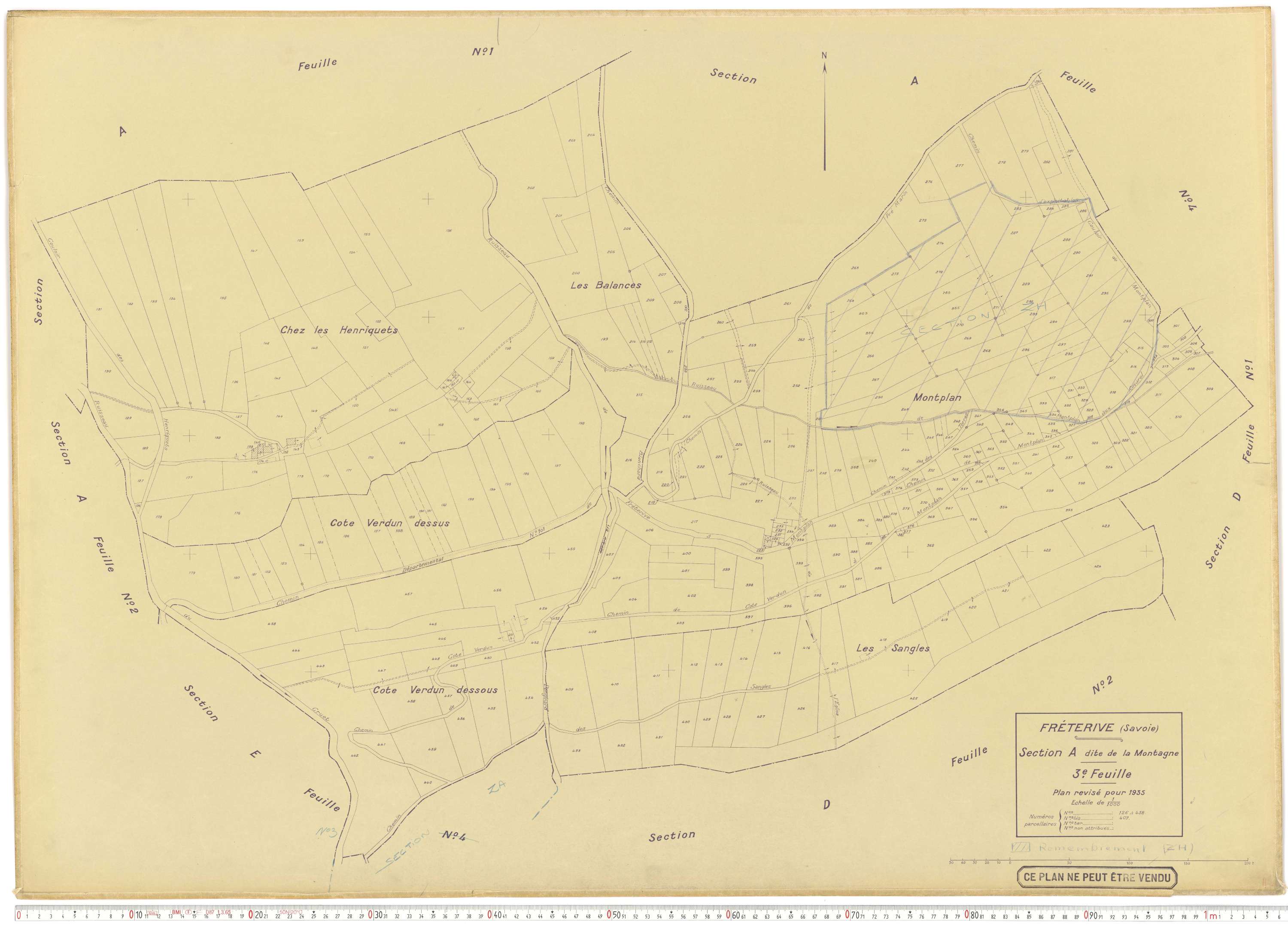 Fréterive - Cadastre rénové (1935).
