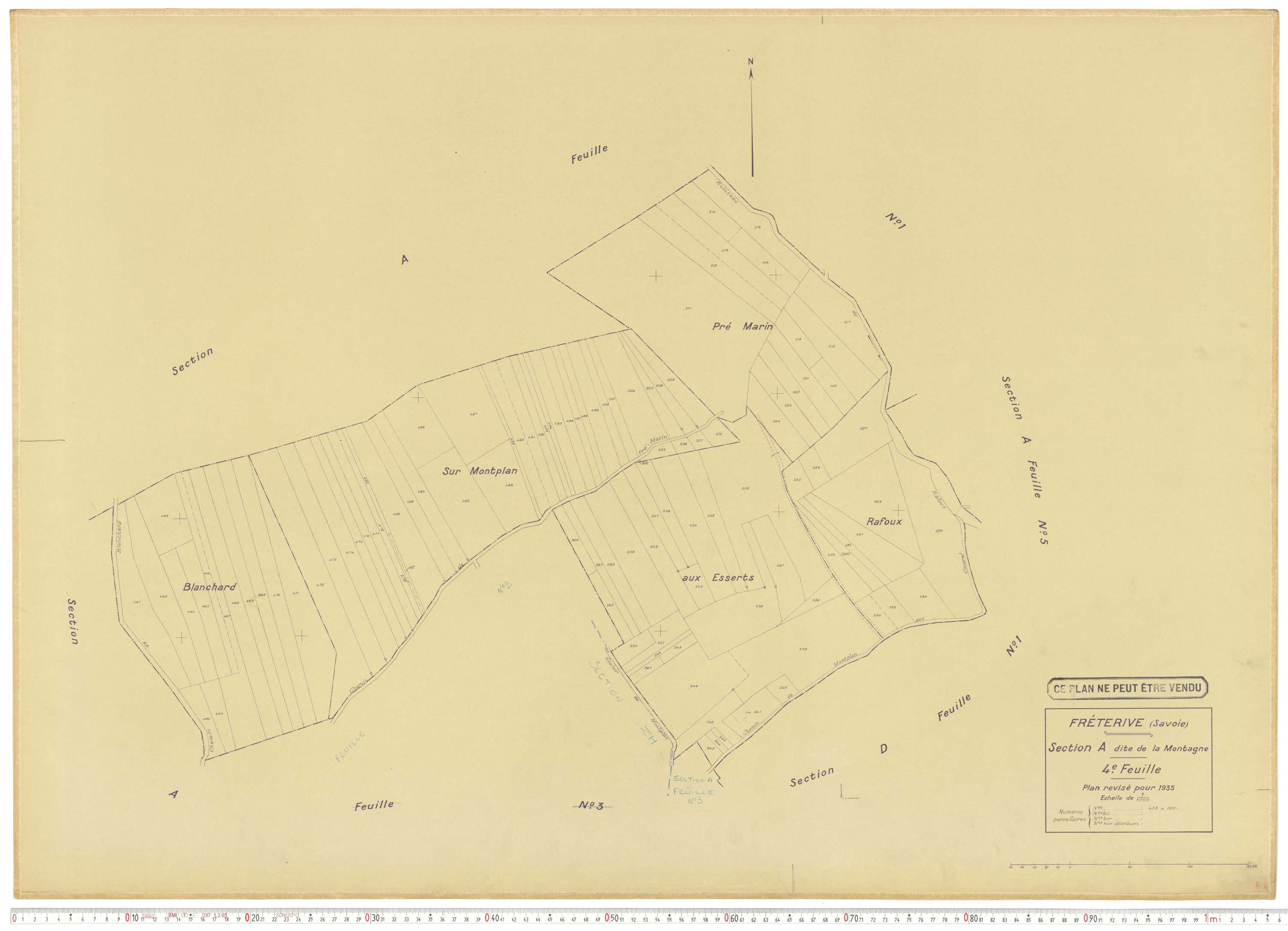 Fréterive - Cadastre rénové (1935).