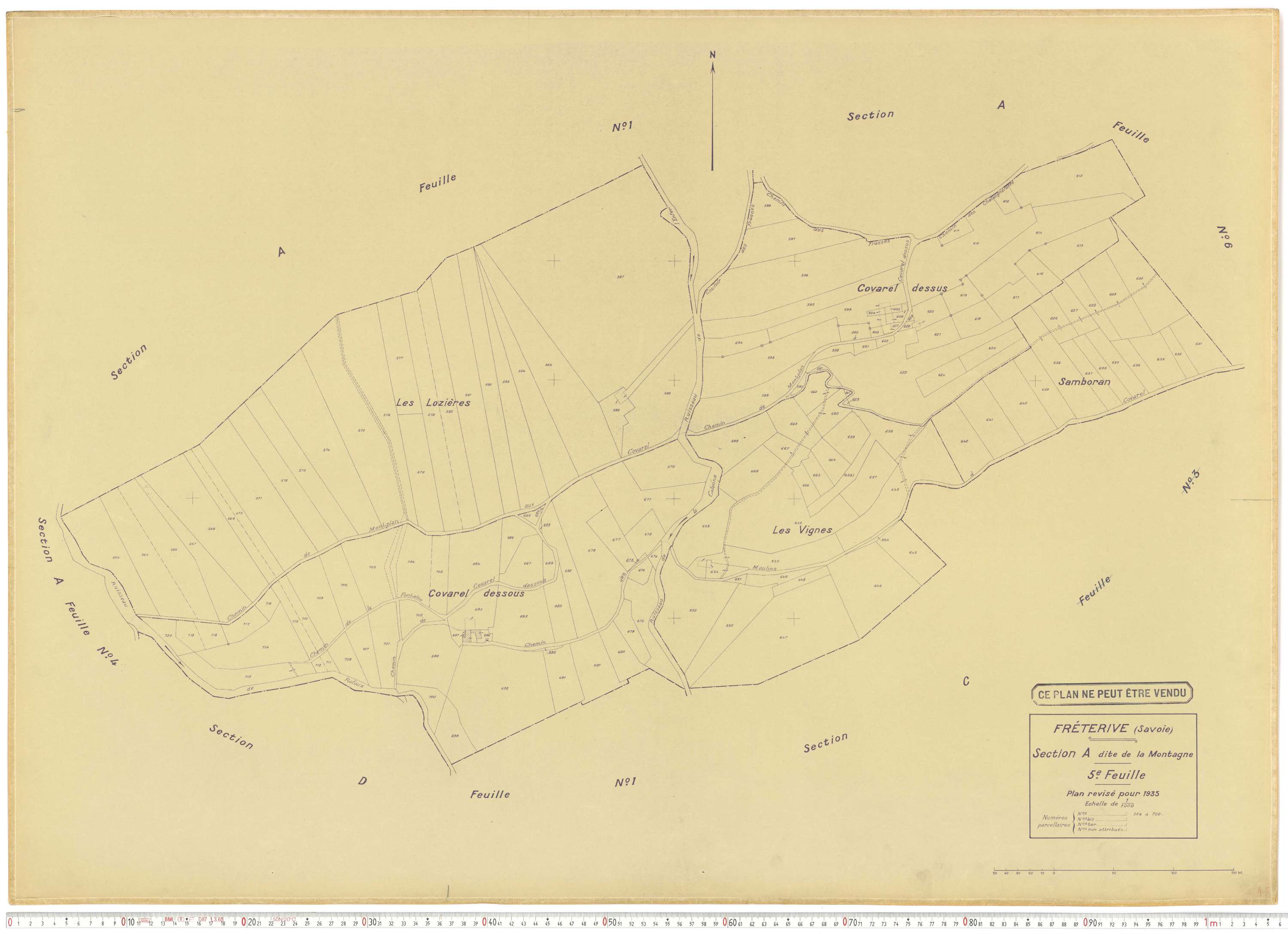 Fréterive - Cadastre rénové (1935).