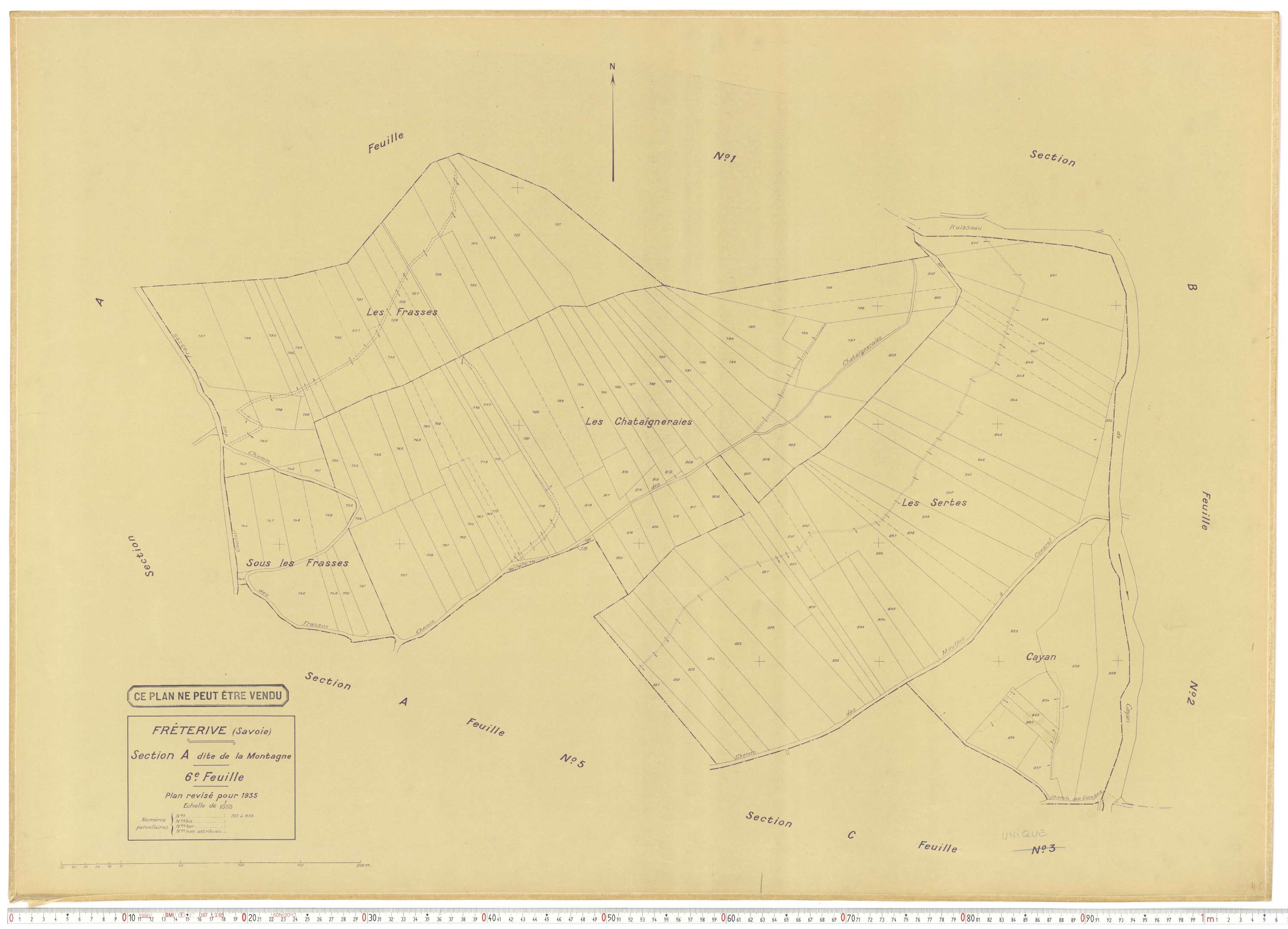Fréterive - Cadastre rénové (1935).