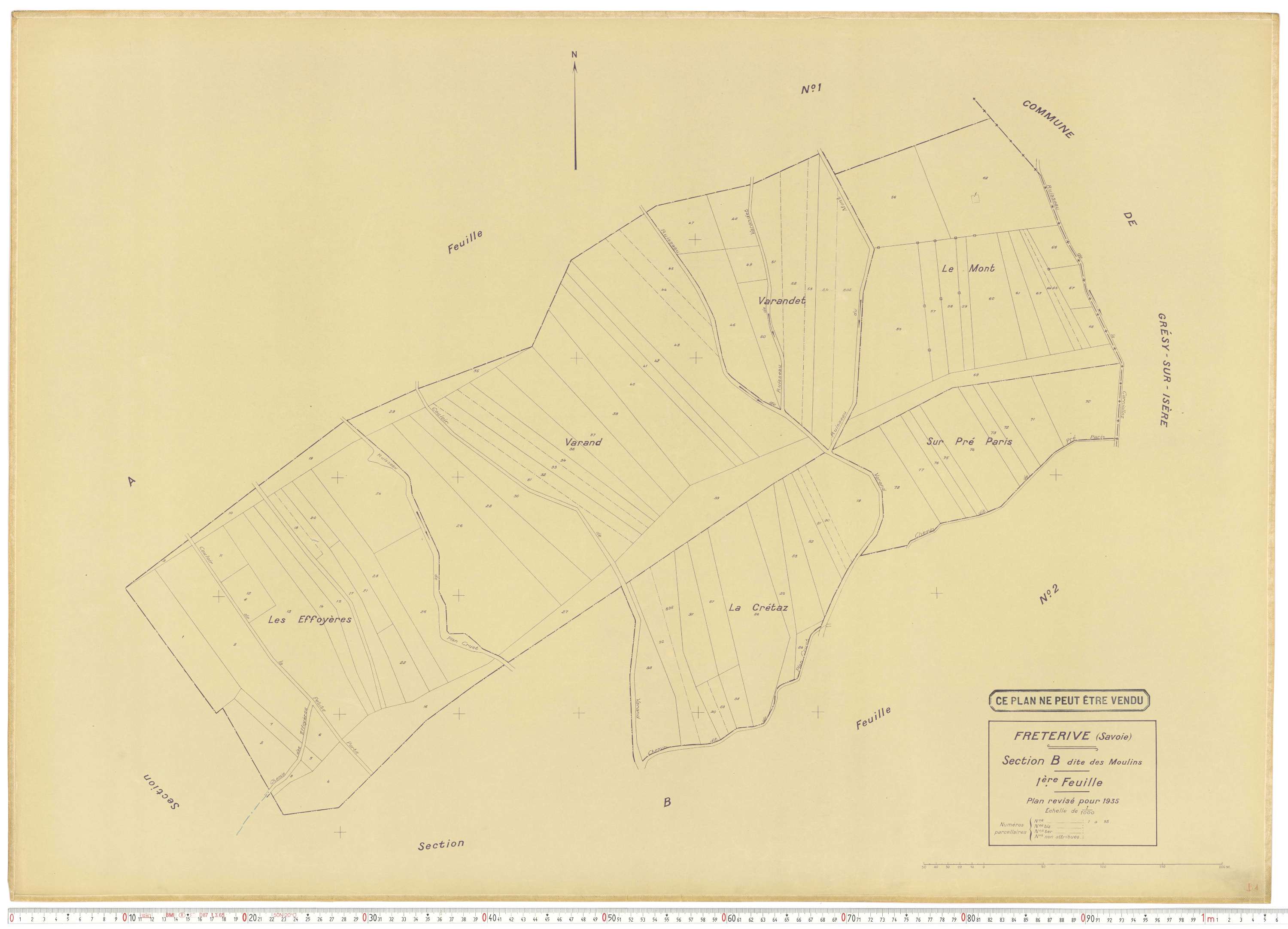 Fréterive - Cadastre rénové (1935).