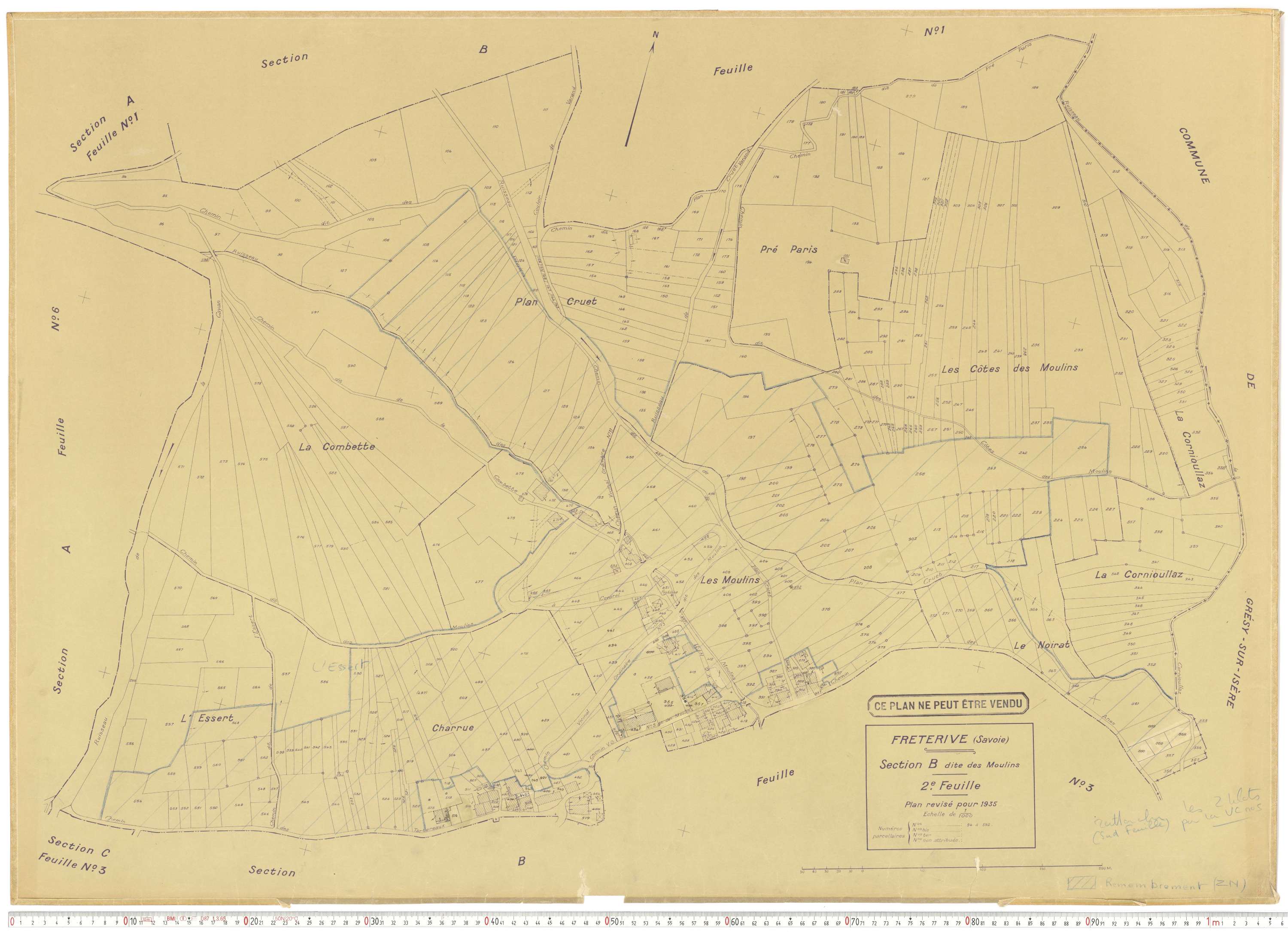 Fréterive - Cadastre rénové (1935).